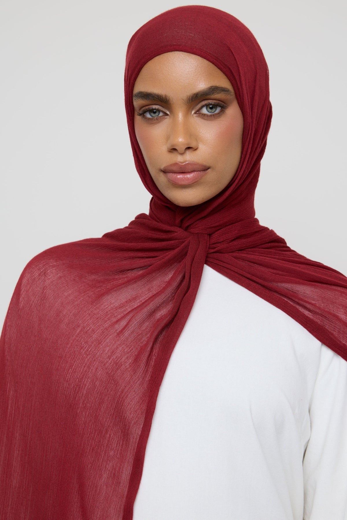 Modal Crinkle Fringe Hijab - Ochre Hijabs Veiled