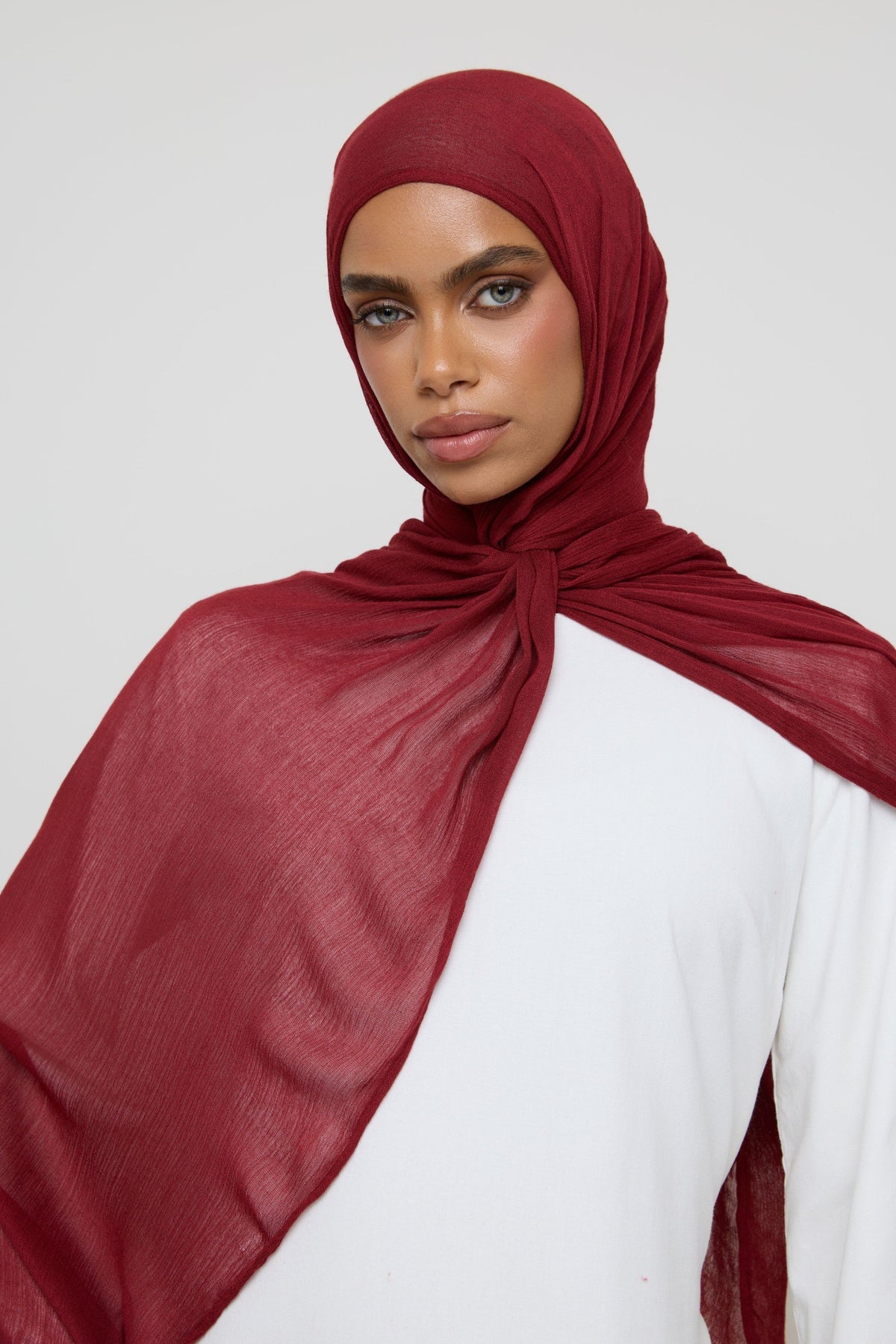Modal Crinkle Fringe Hijab - Ochre Hijabs Veiled