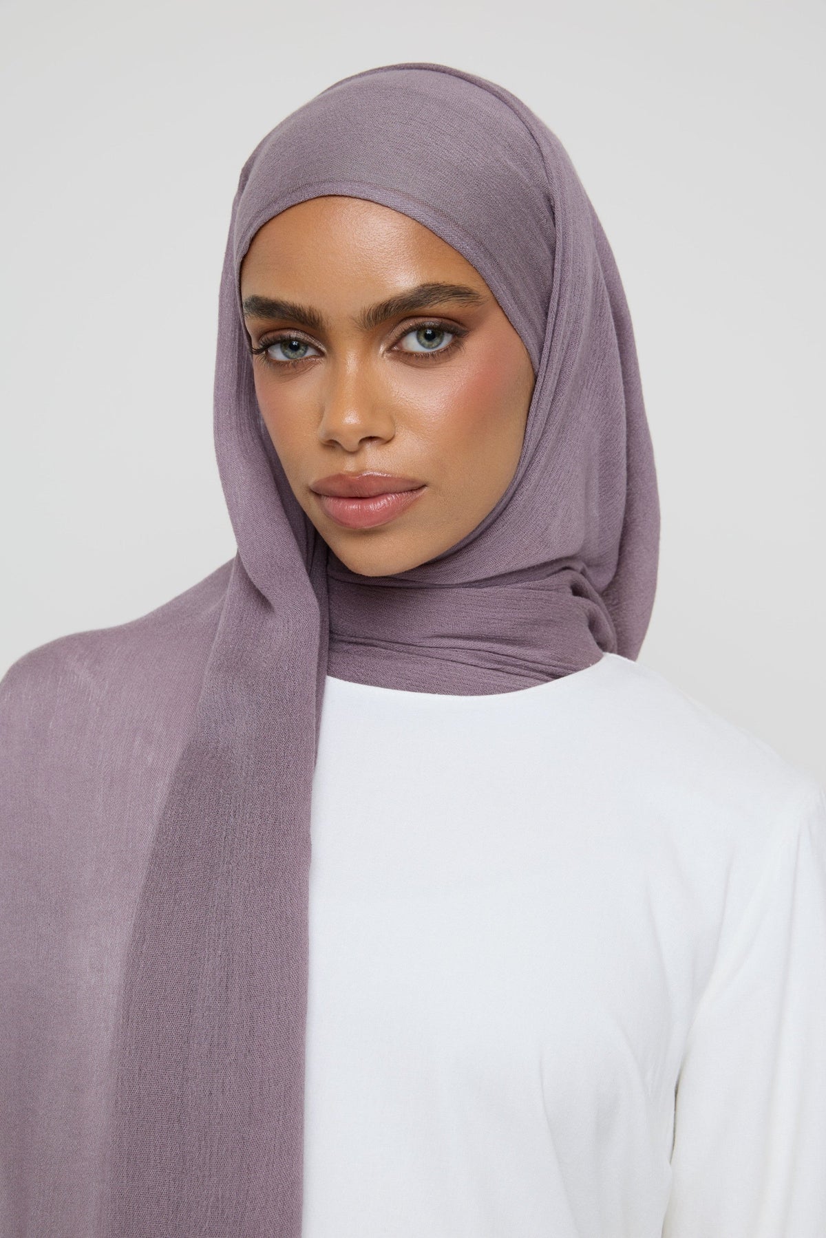 Modal Crinkle Fringe Hijab - Purple Sage Hijabs Veiled