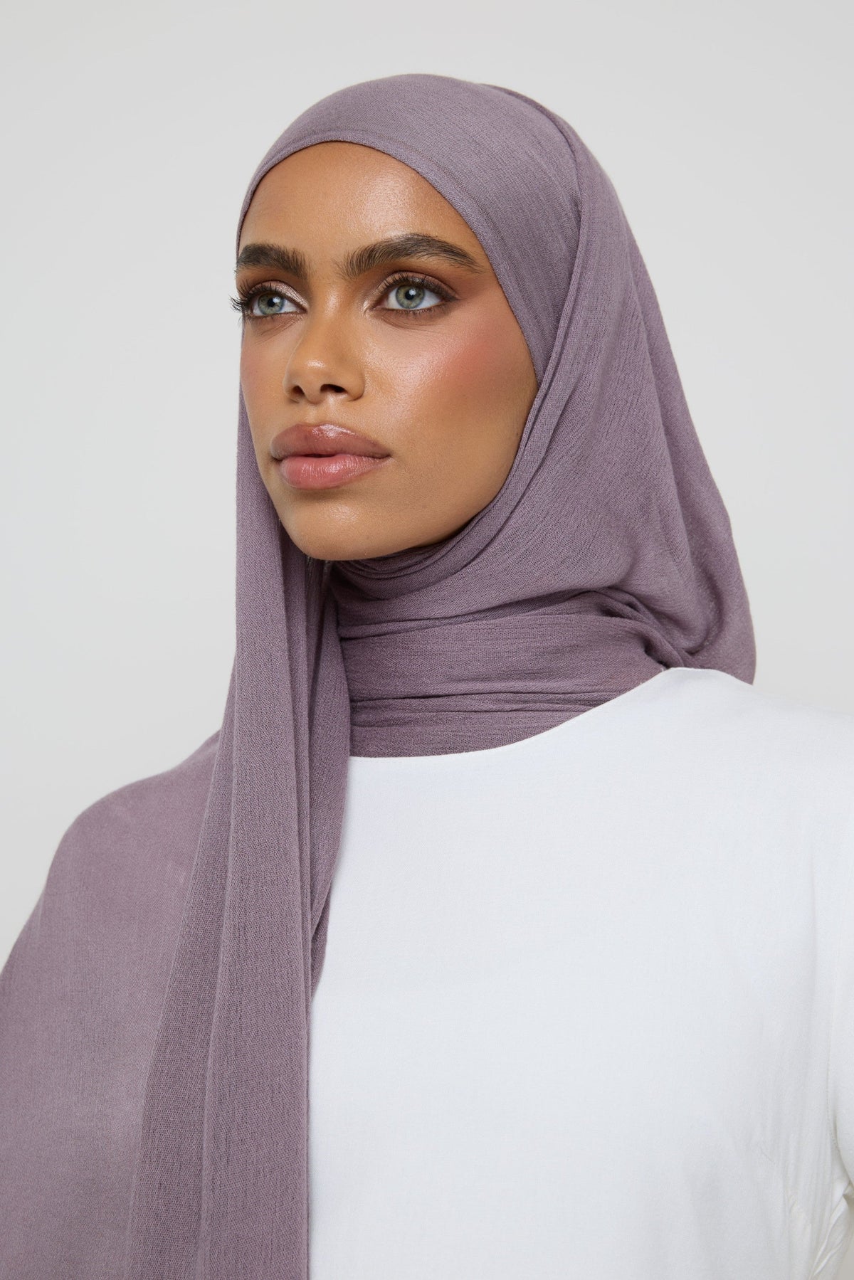 Modal Crinkle Fringe Hijab - Purple Sage Hijabs Veiled