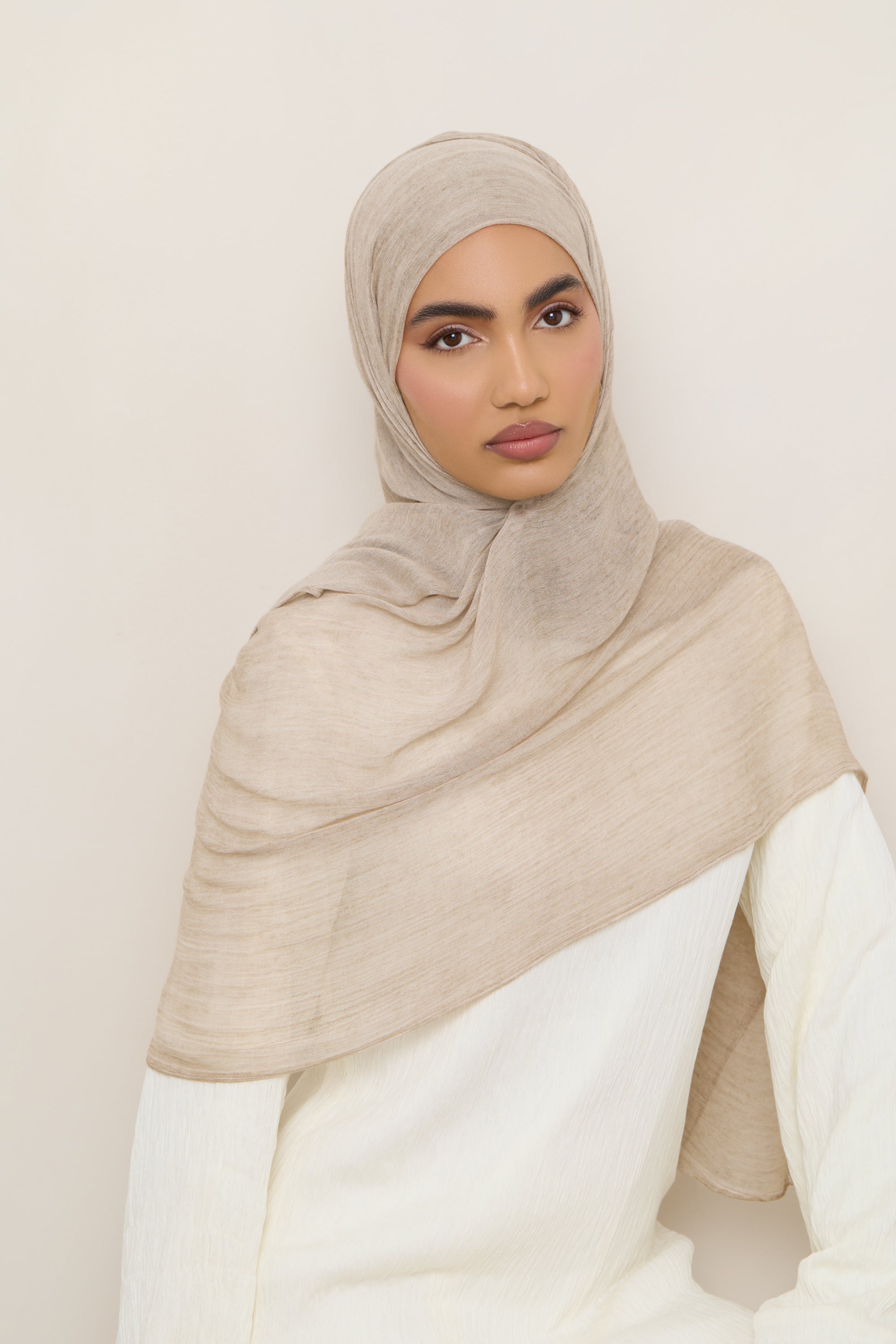 Modal Crinkle Hijab - Biscotti Hijabs Veiled