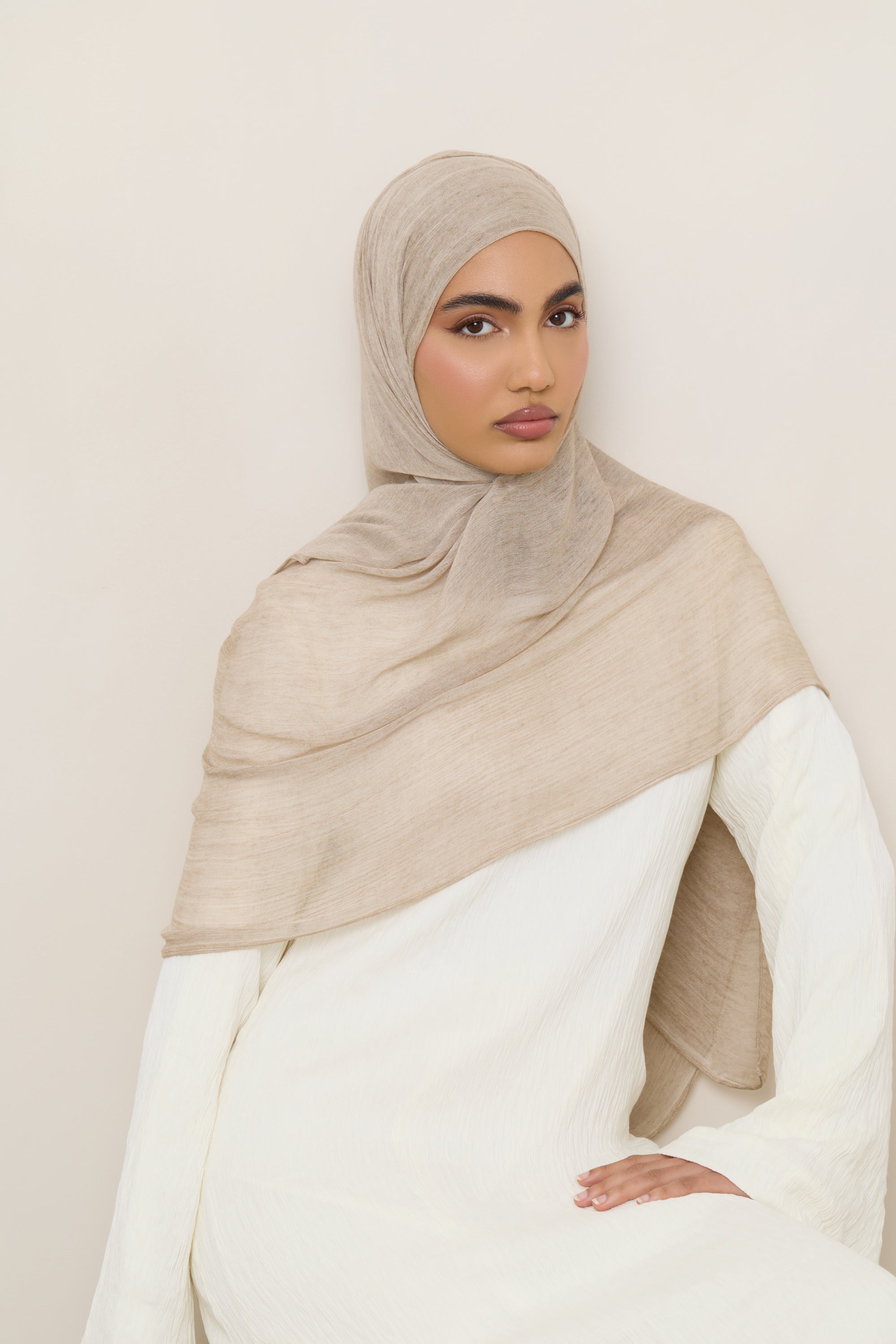 Modal Crinkle Hijab - Biscotti Hijabs Veiled