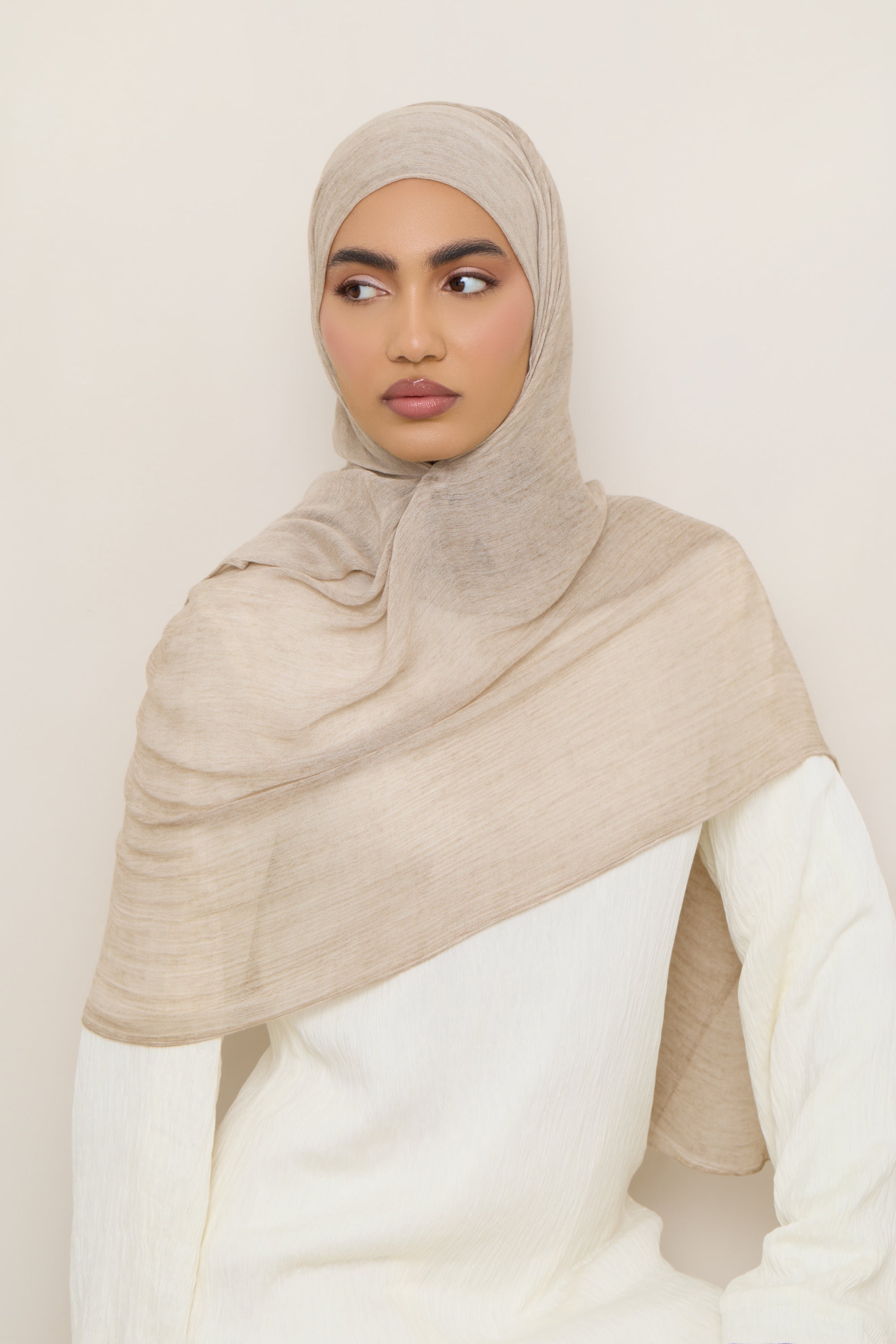 Modal Crinkle Hijab - Biscotti Hijabs Veiled