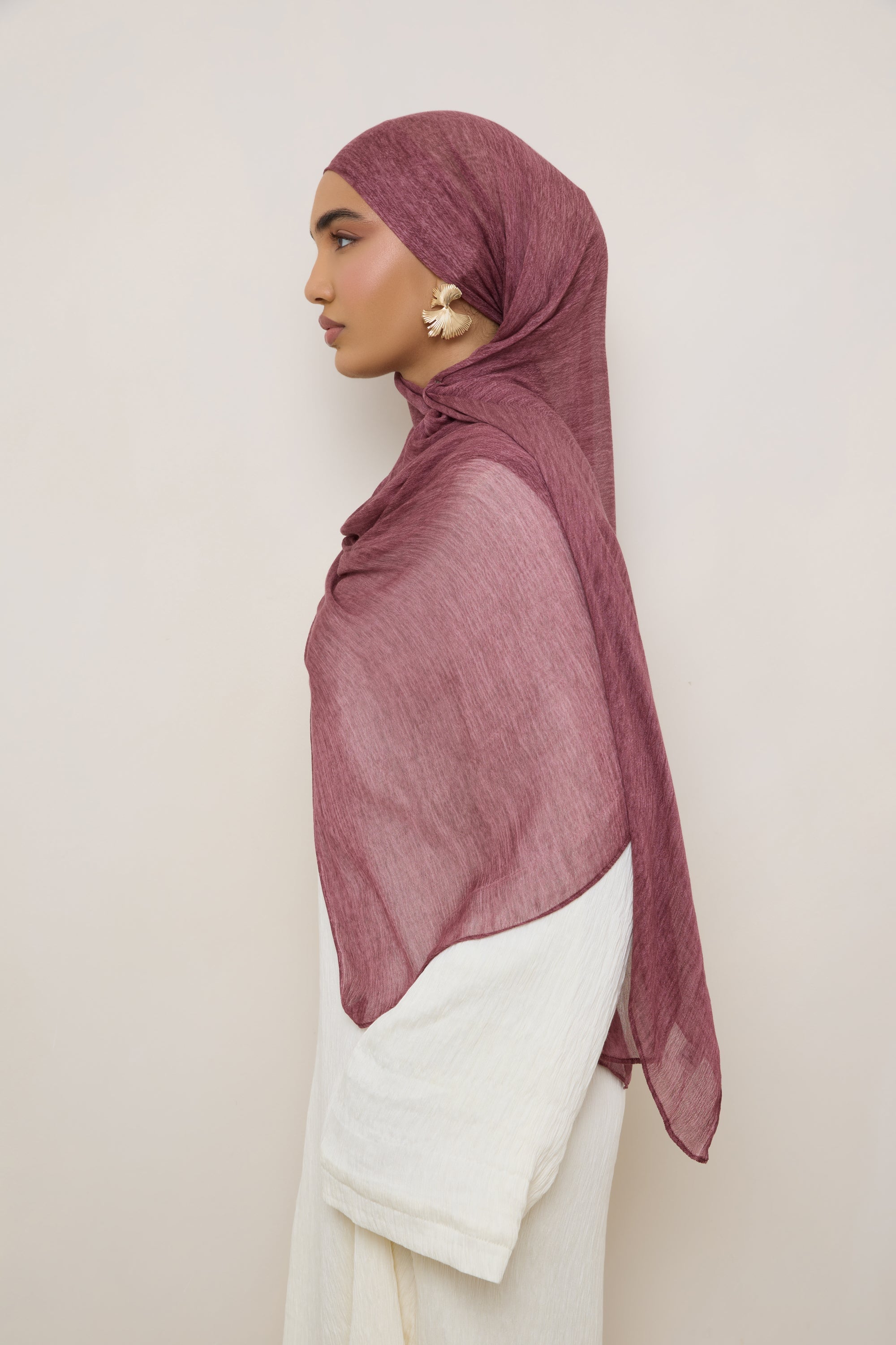 Modal Crinkle Hijab - Boysenberry Hijabs Veiled