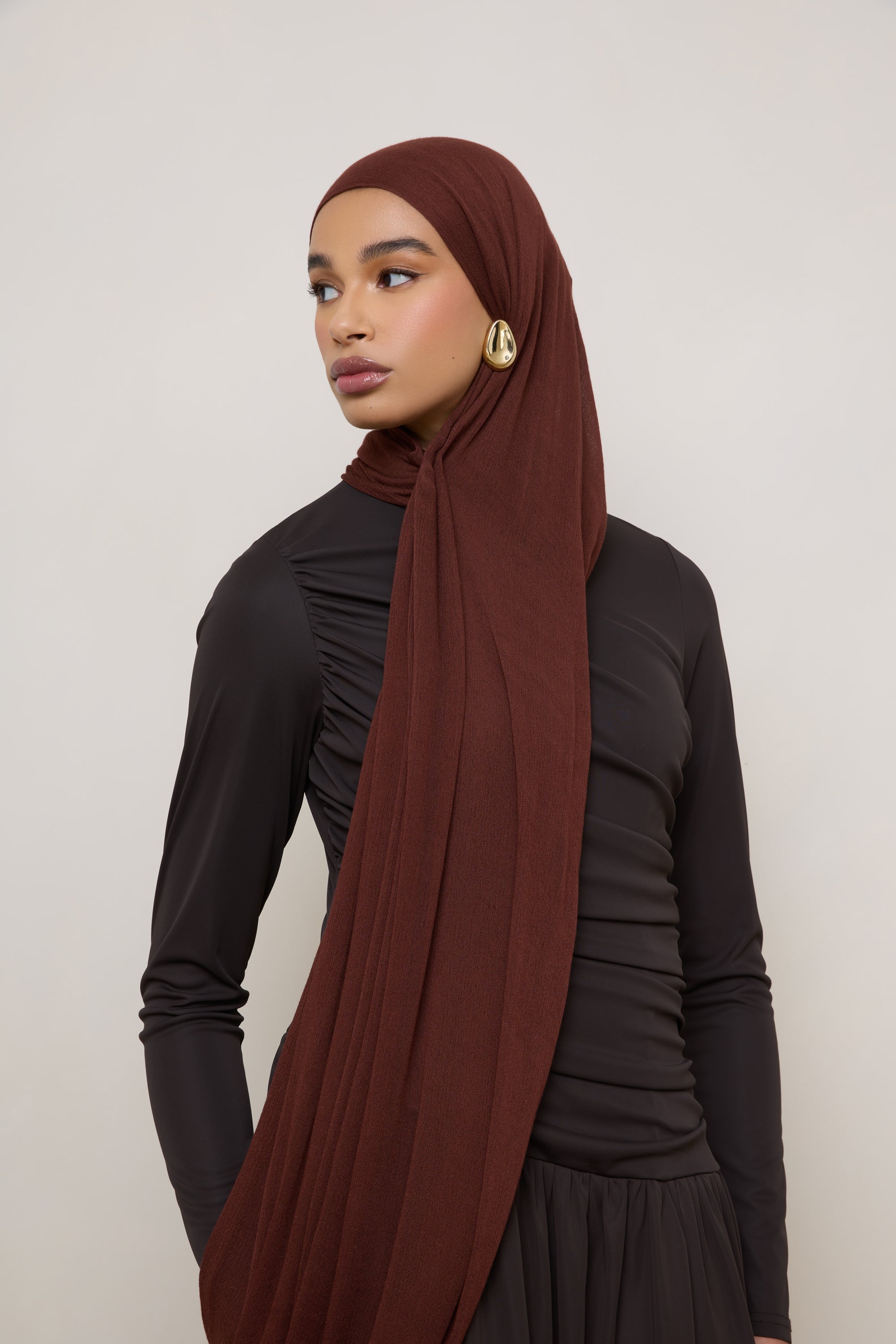 Modal Crinkle Hijab - Cocoa Hijabs Veiled