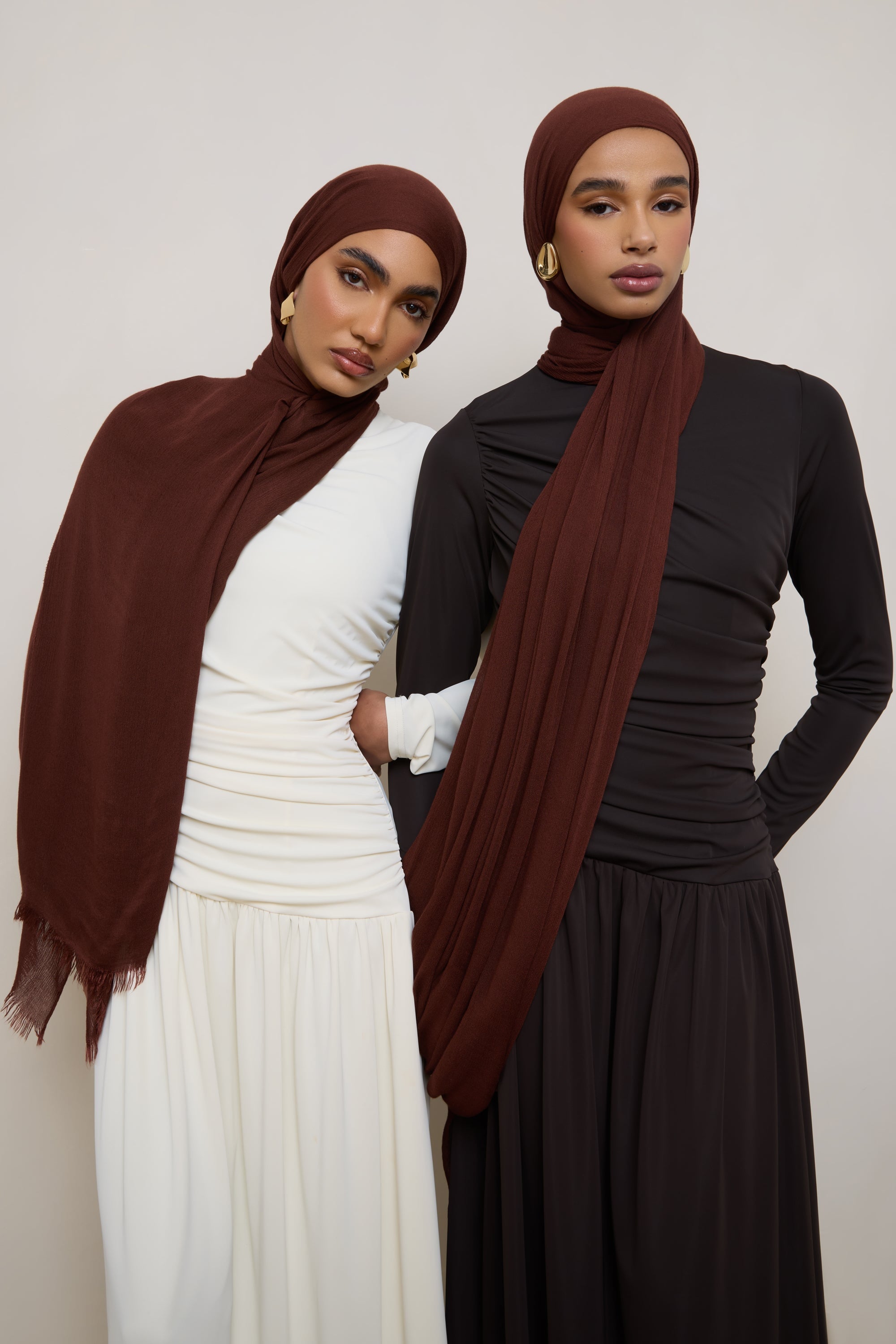 Modal Crinkle Hijab - Cocoa Hijabs Veiled