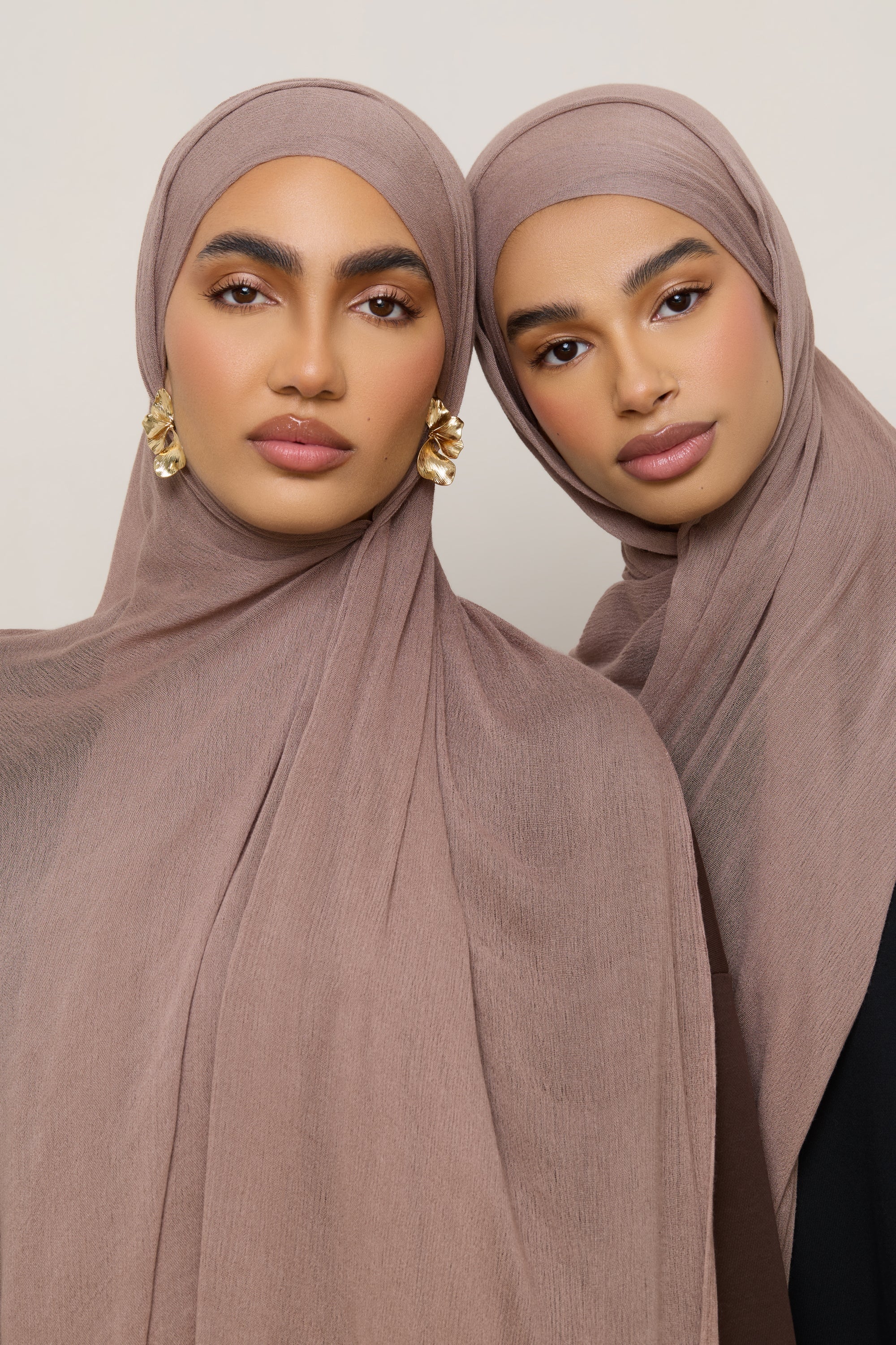 Modal Crinkle Hijab - Deep Taupe Hijabs Veiled