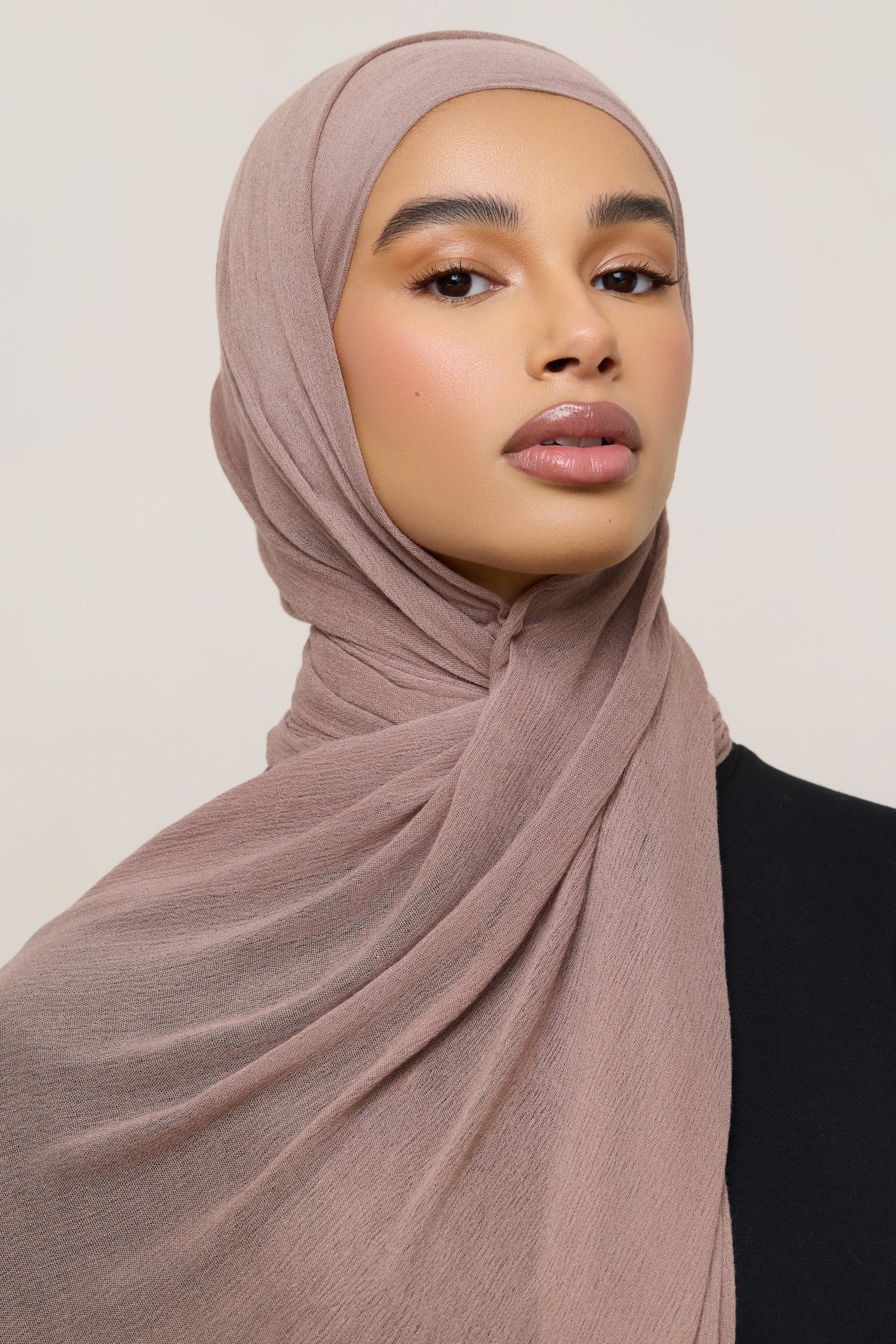 Modal Crinkle Hijab - Deep Taupe Hijabs Veiled