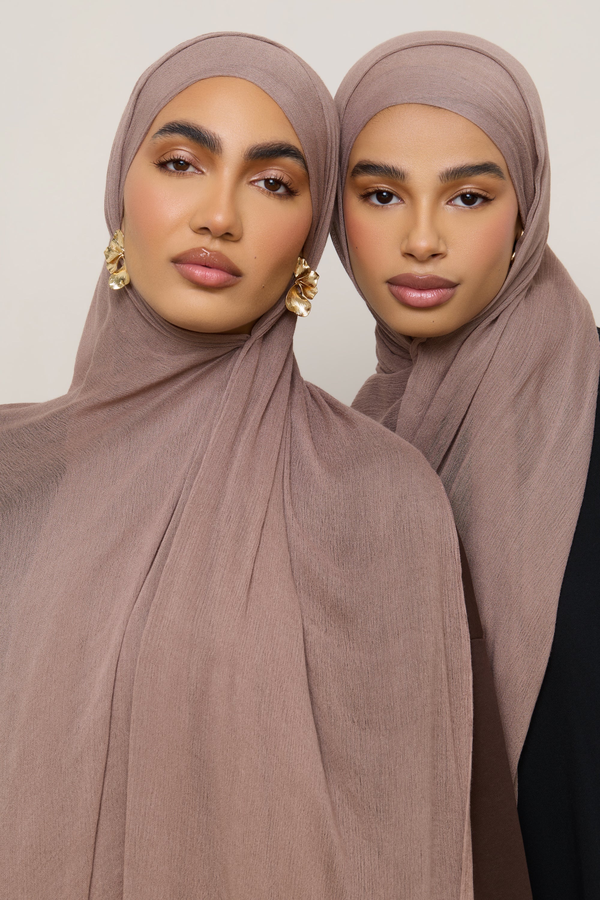 Modal Crinkle Hijab - Deep Taupe Hijabs Veiled