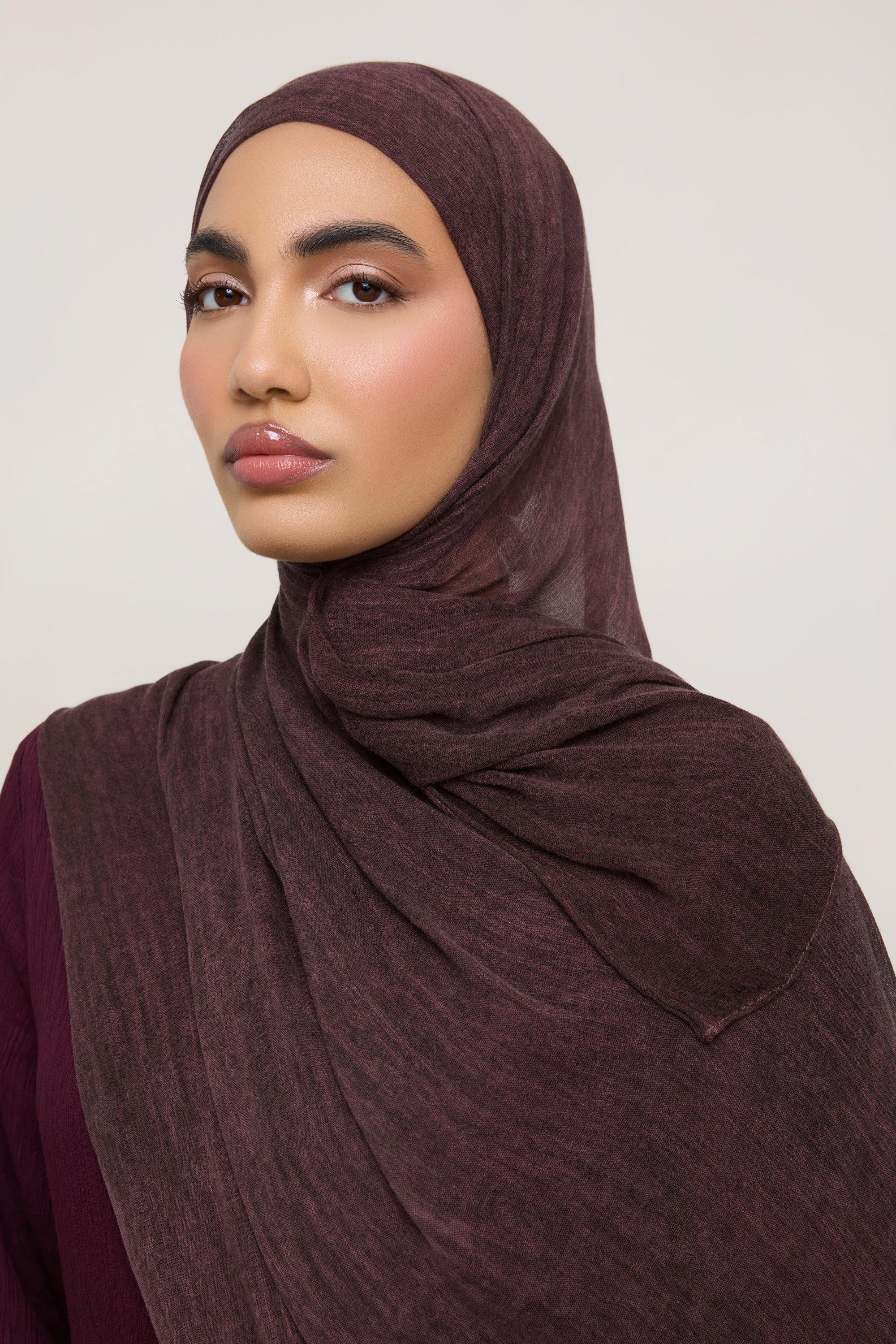 Modal Crinkle Hijab - Grape Hijabs Veiled