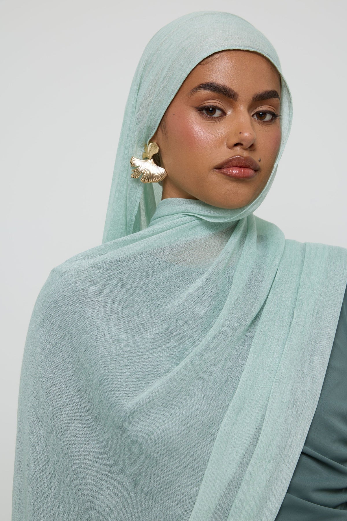Modal Crinkle Hijab - Mint Hijabs Veiled