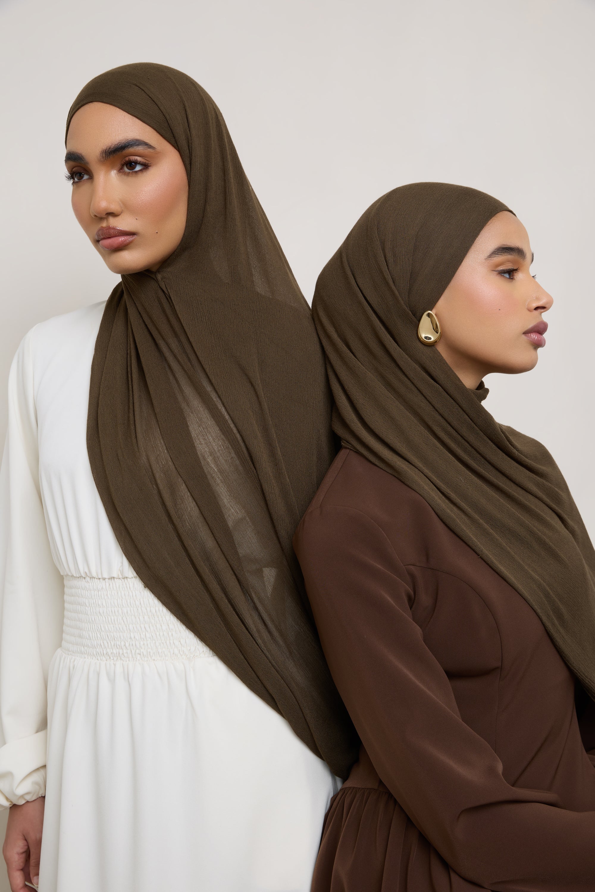 Modal Crinkle Hijab - Olive Hijabs Veiled