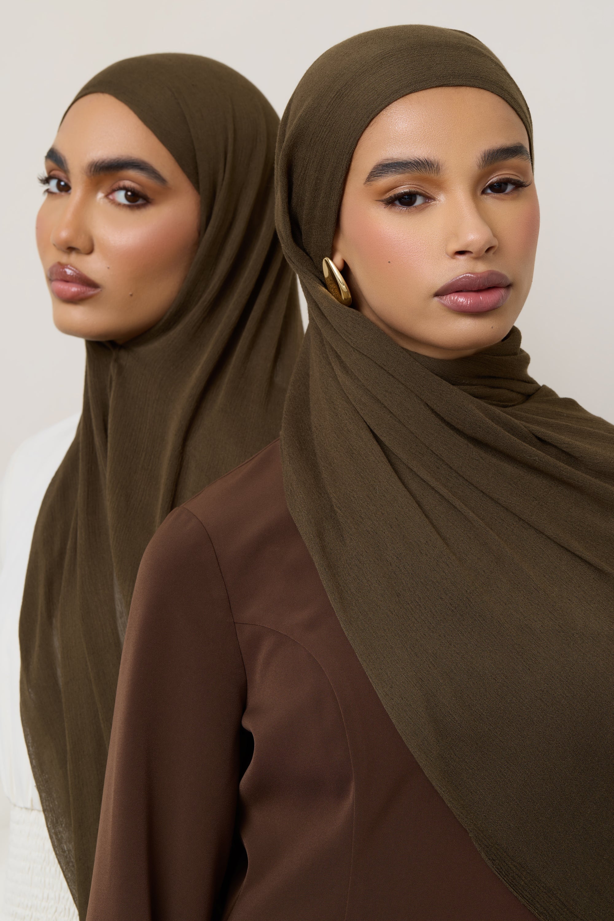 Modal Crinkle Hijab - Olive Hijabs Veiled