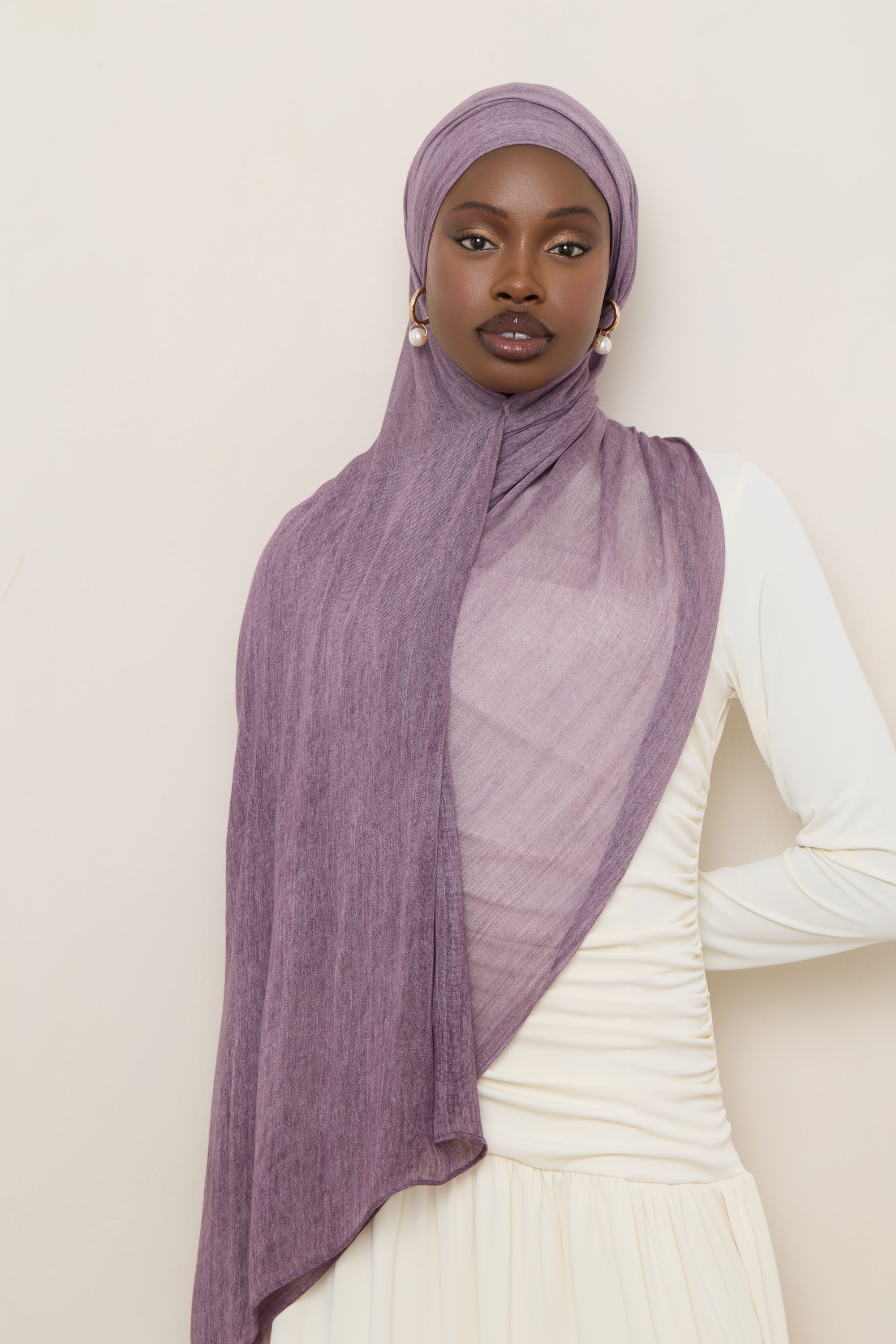 Modal Crinkle Hijab - Plum Hijabs Veiled