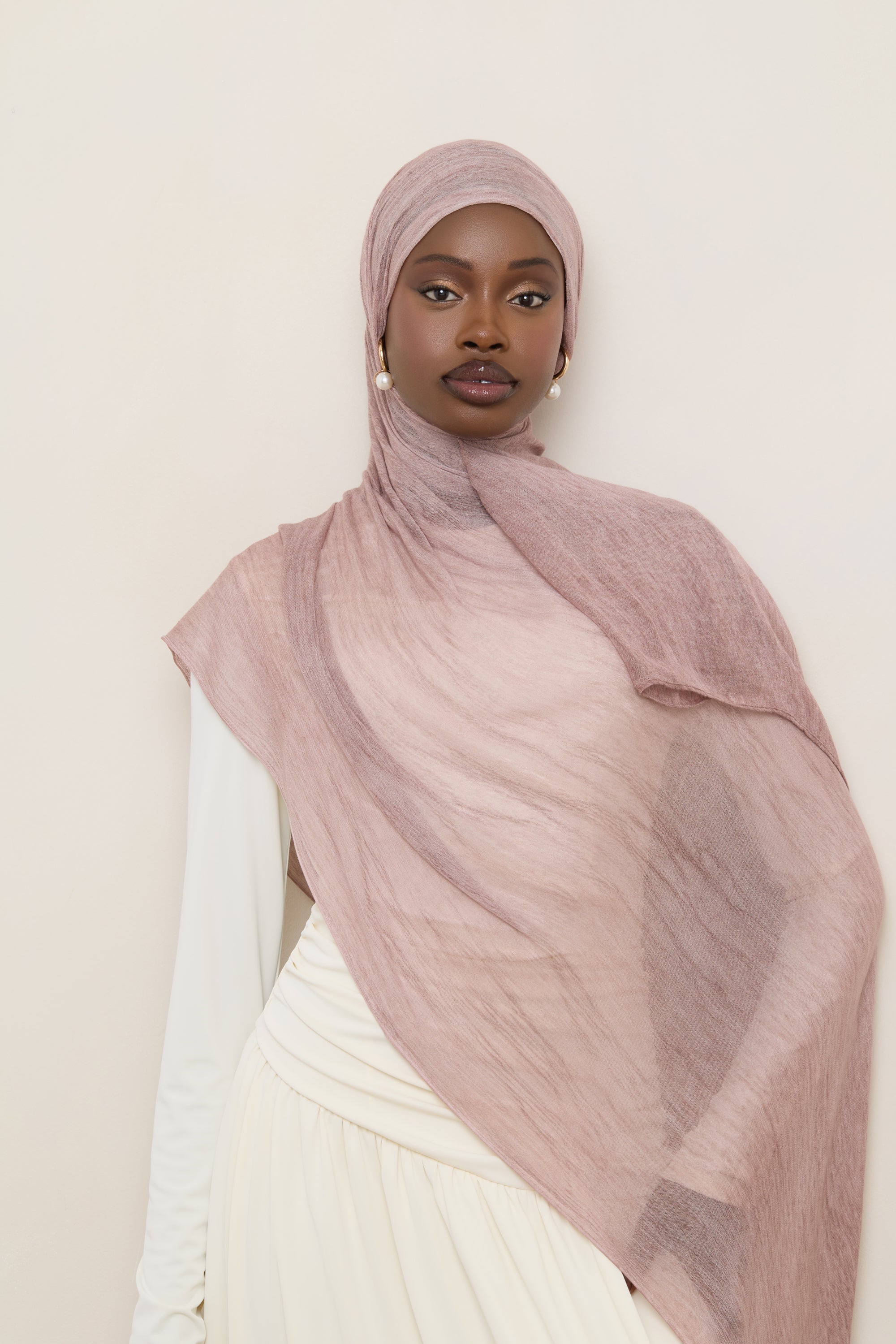 Modal Crinkle Hijab - Rose Quartz Hijabs Veiled