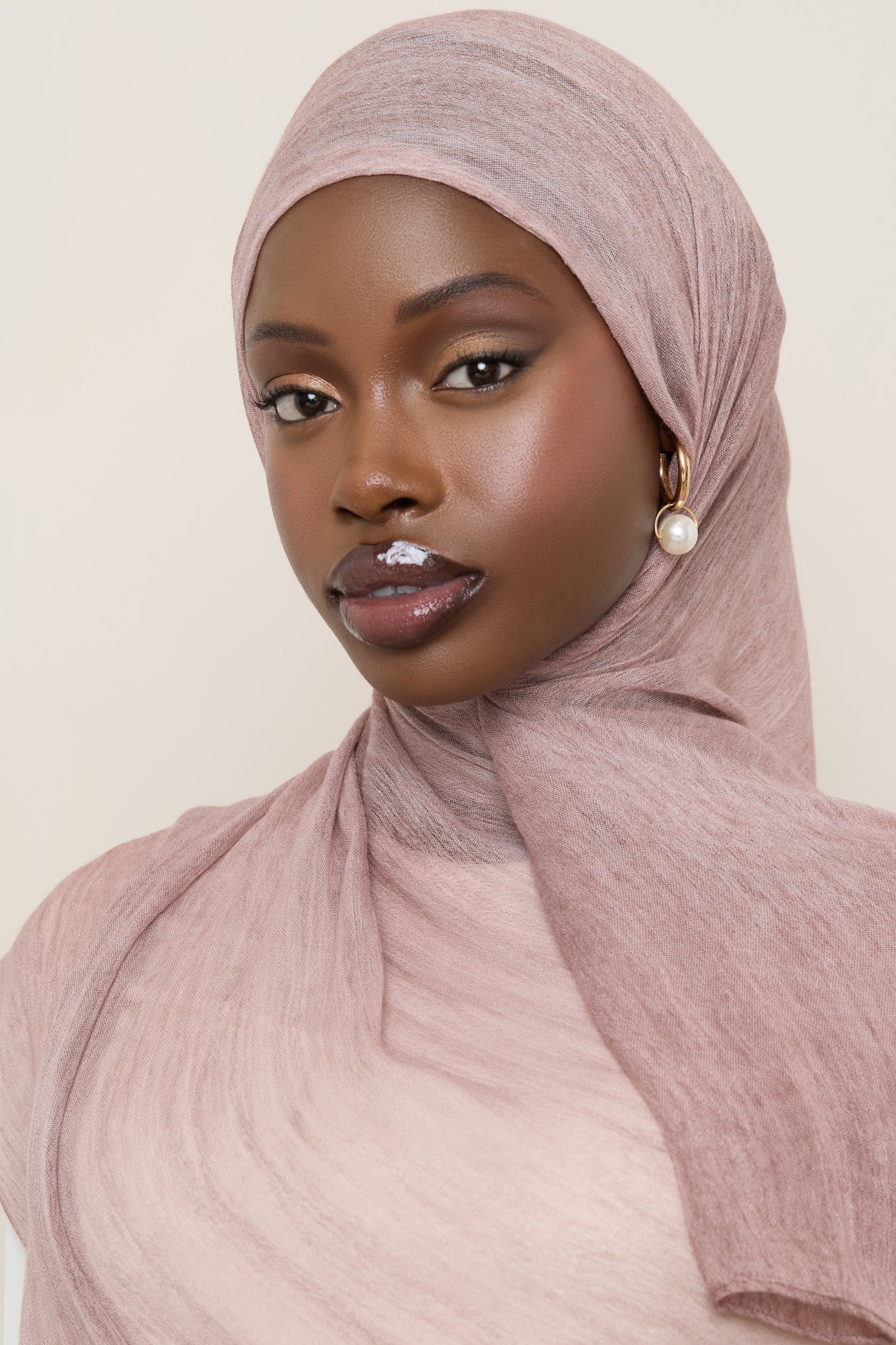 Modal Crinkle Hijab - Rose Quartz Hijabs Veiled