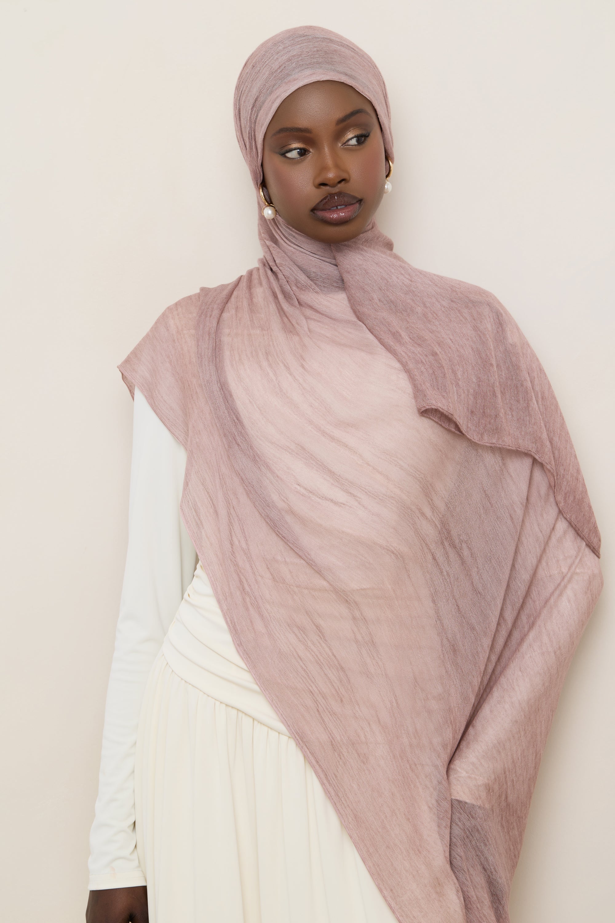 Modal Crinkle Hijab - Rose Quartz Hijabs Veiled