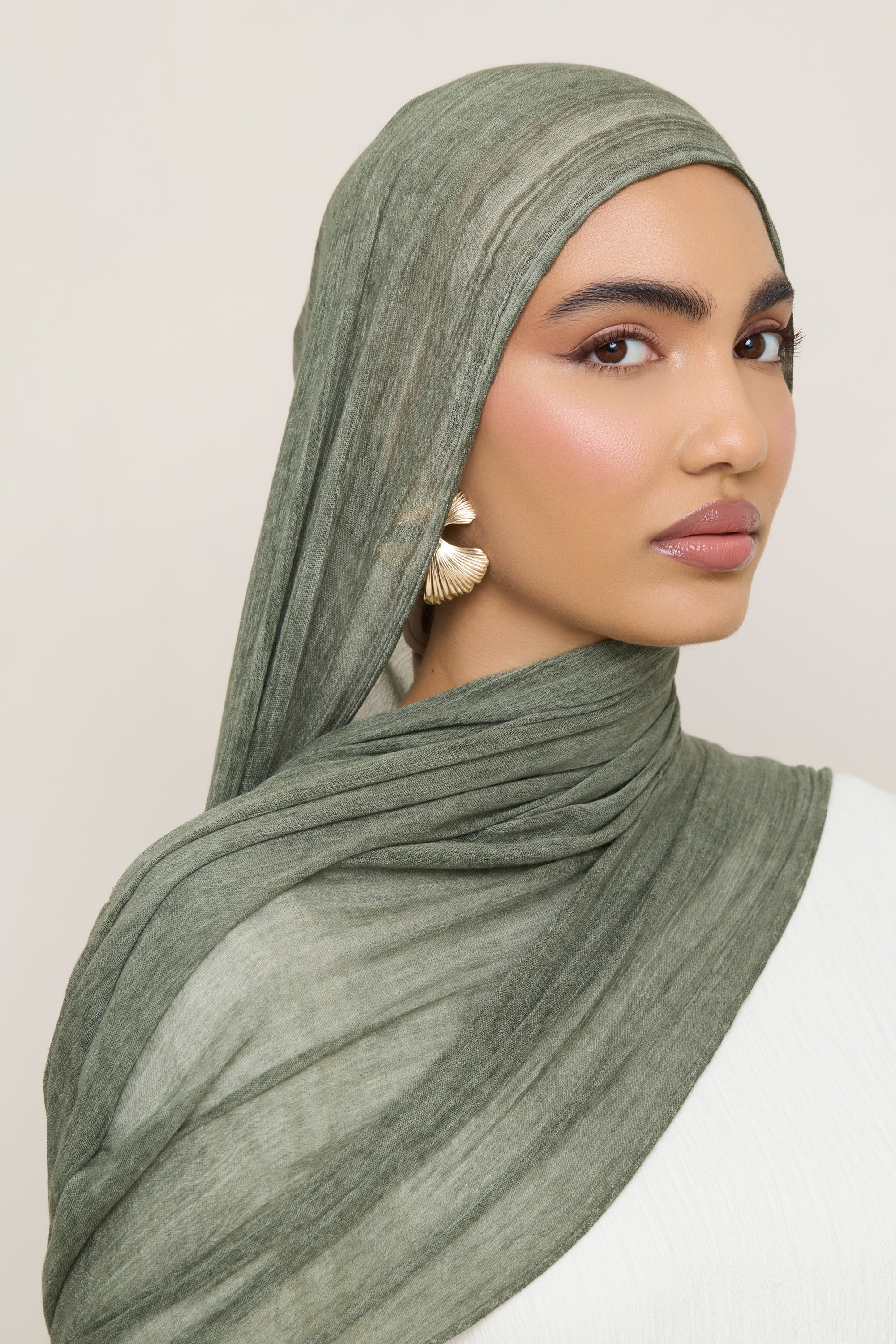 Modal Crinkle Hijab - Sage Hijabs Veiled