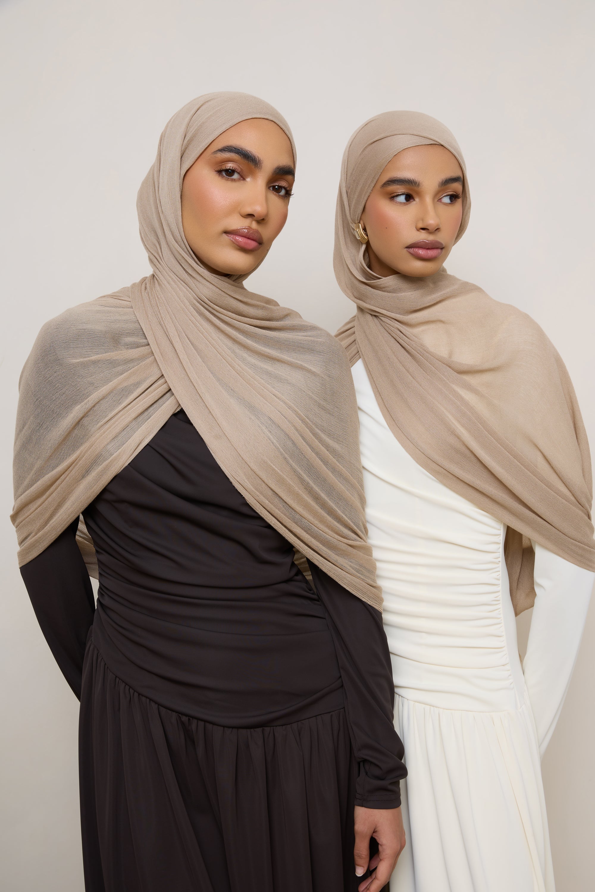 Modal Crinkle Hijab - Sand Hijabs Veiled