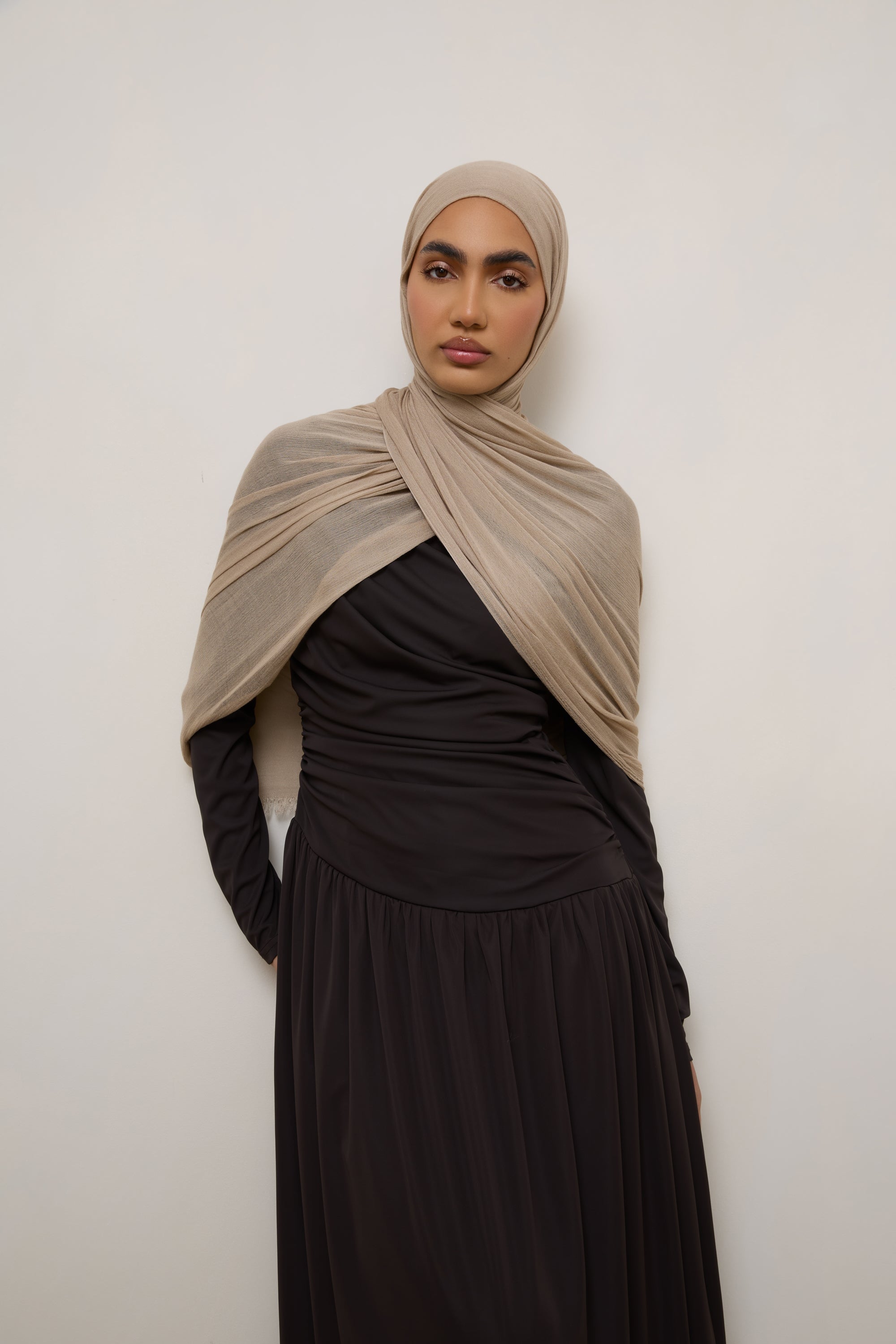 Modal Crinkle Hijab - Sand Hijabs Veiled