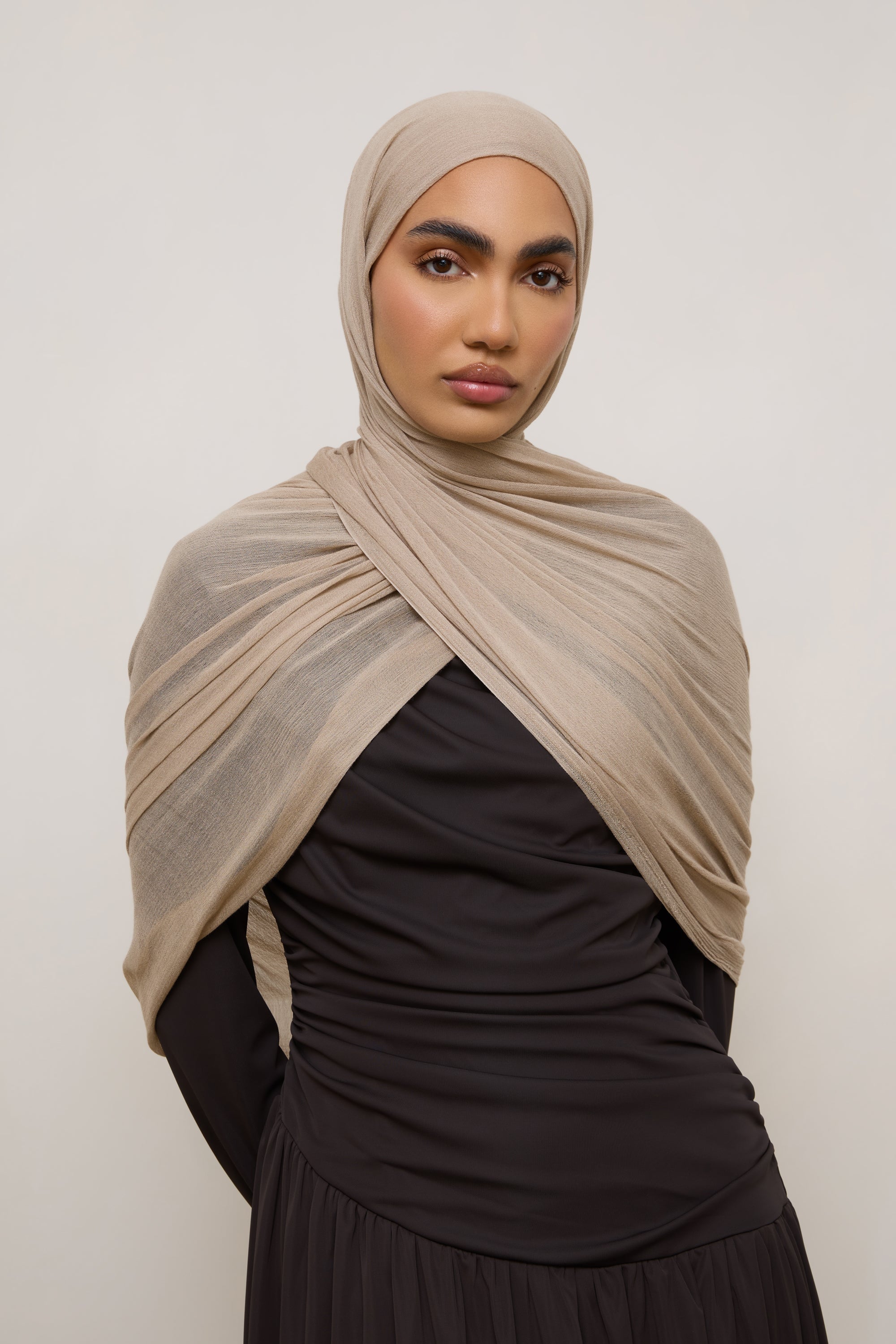 Modal Crinkle Hijab - Sand Hijabs Veiled