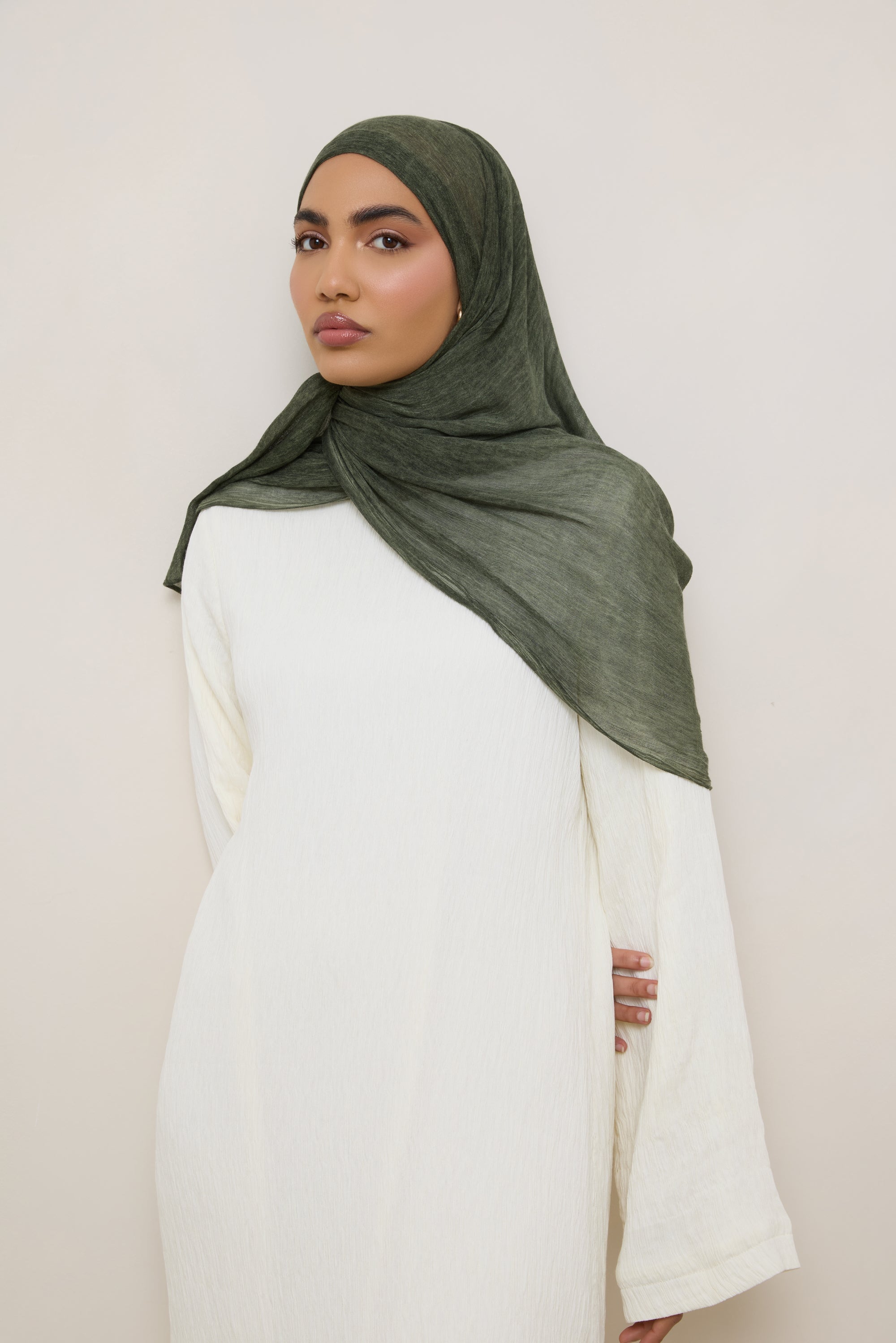 Modal Crinkle Hijab - Sea Kelp Hijabs Veiled