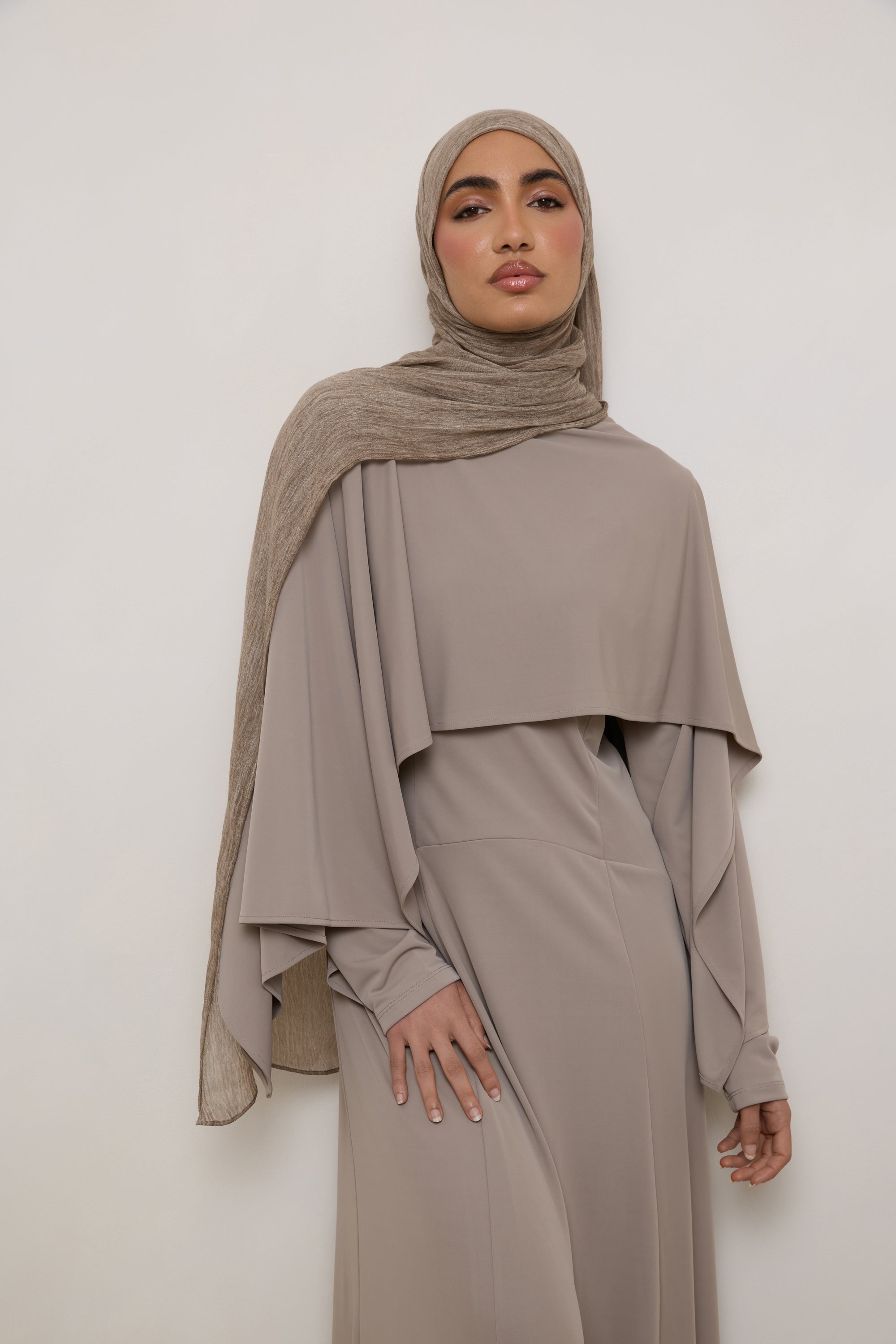 Modal Crinkle Hijab - Stone Hijabs Veiled