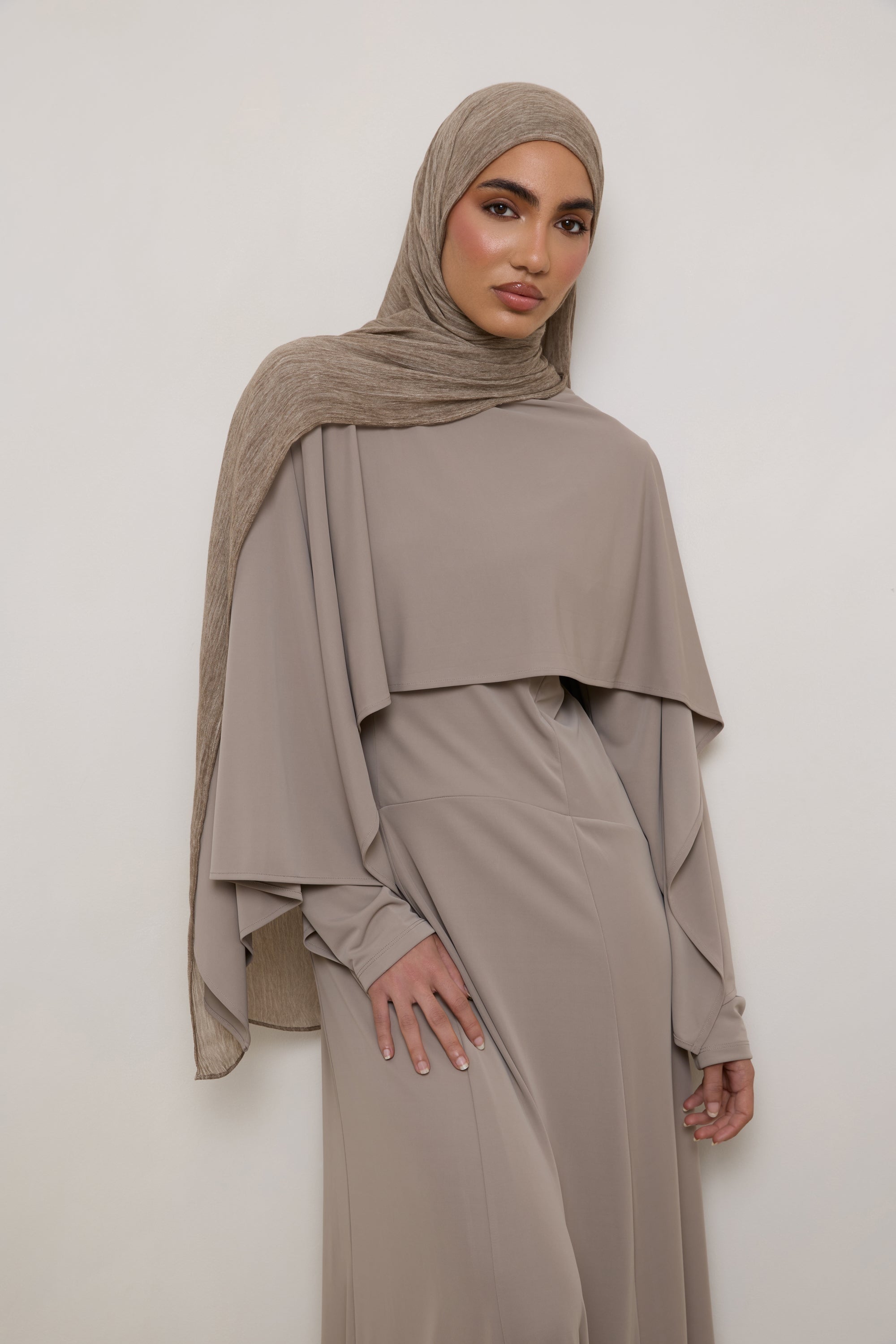 Modal Crinkle Hijab - Stone Hijabs Veiled