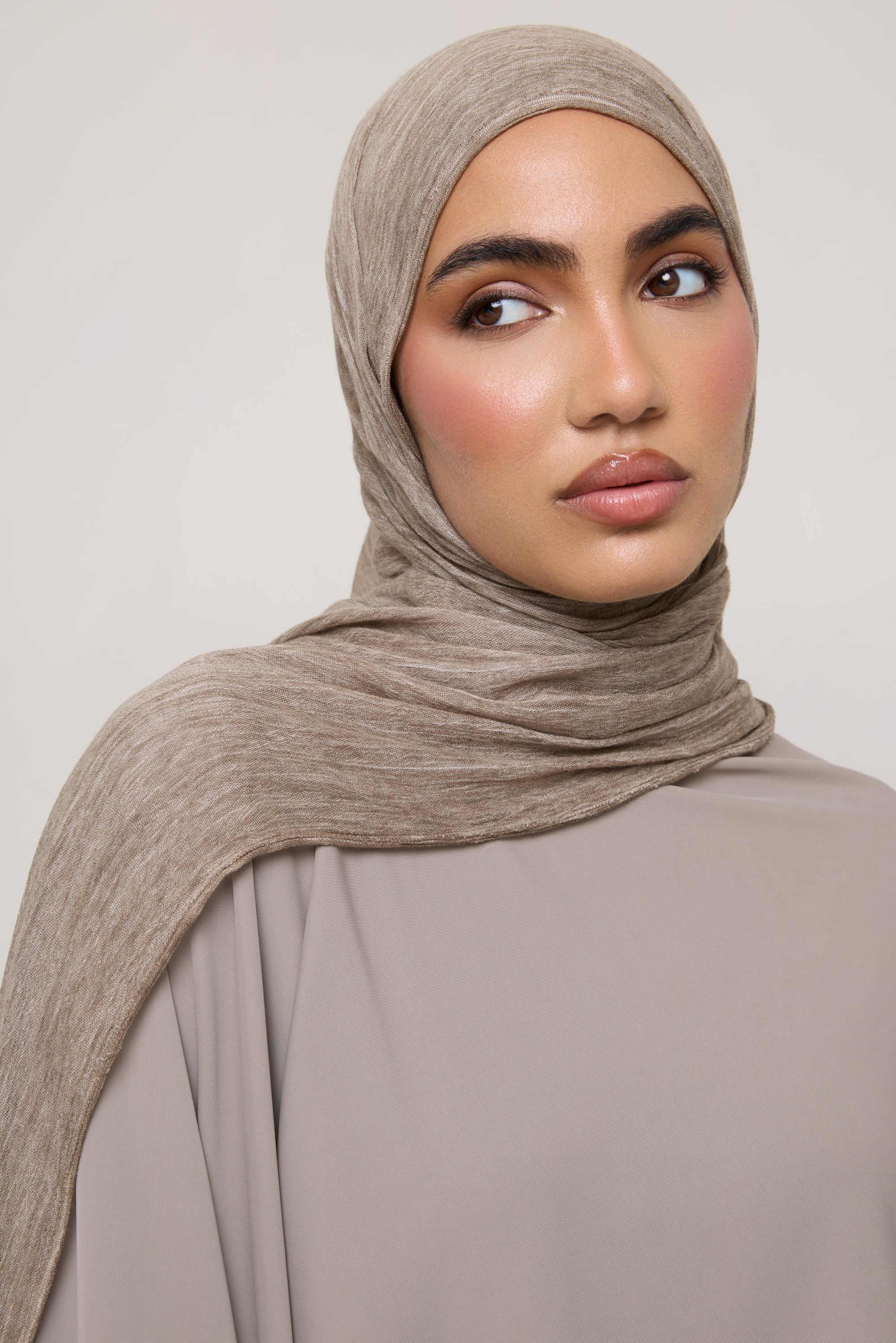 Modal Crinkle Hijab - Stone Hijabs Veiled