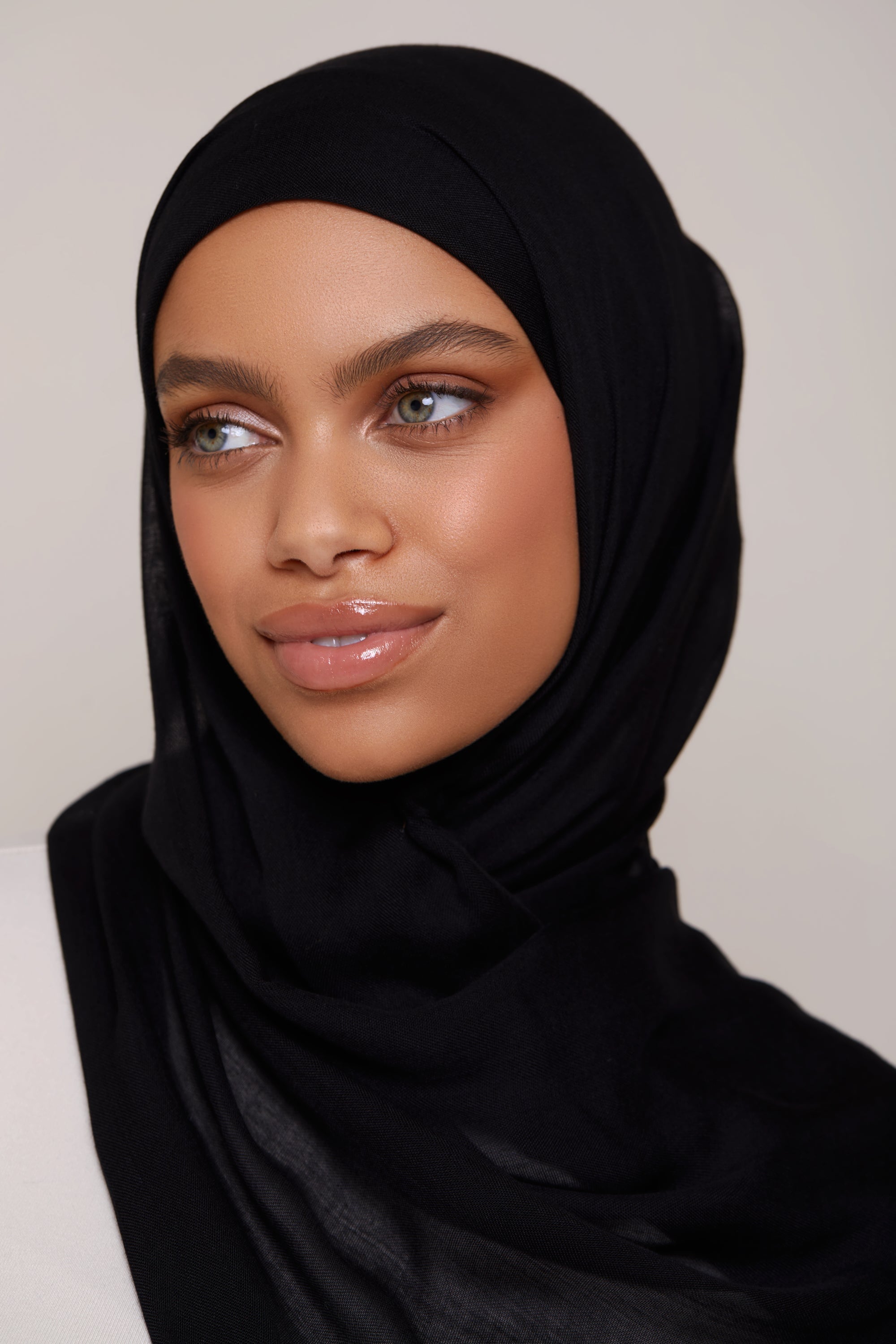 Modal Hijab - Black Veiled 