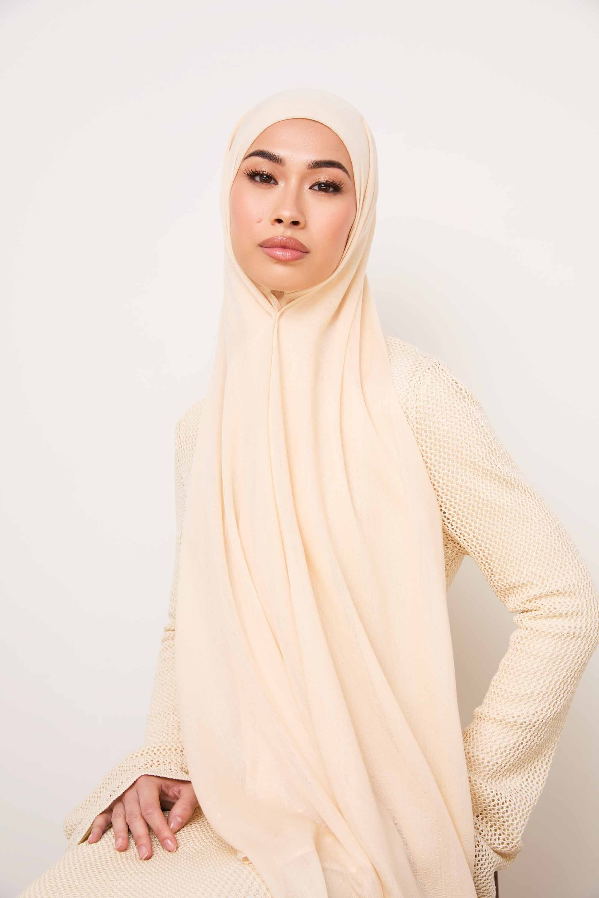 Modal Hijab - Buttercream Veiled