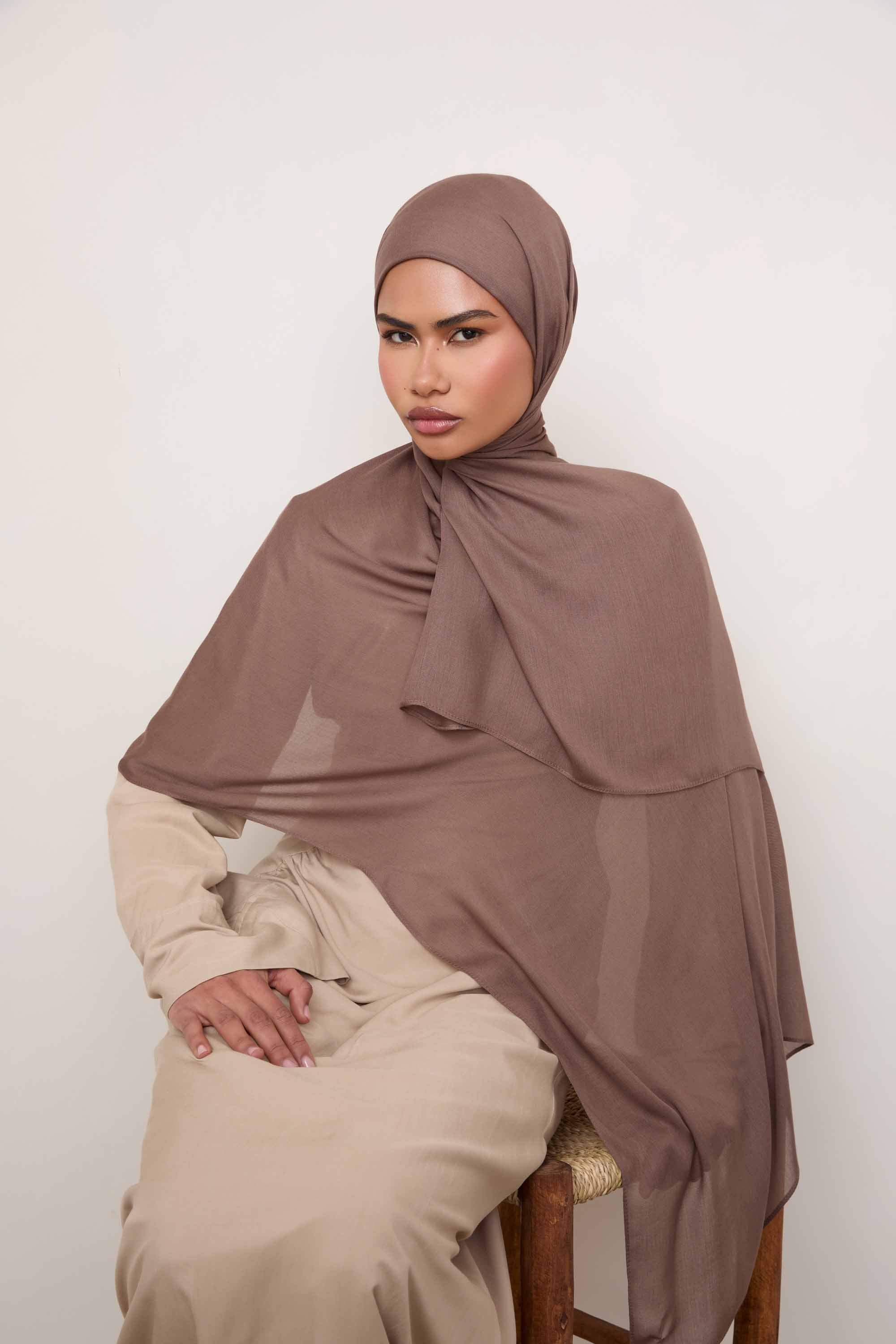 Modal Hijab - Coffee Quartz Hijabs Veiled