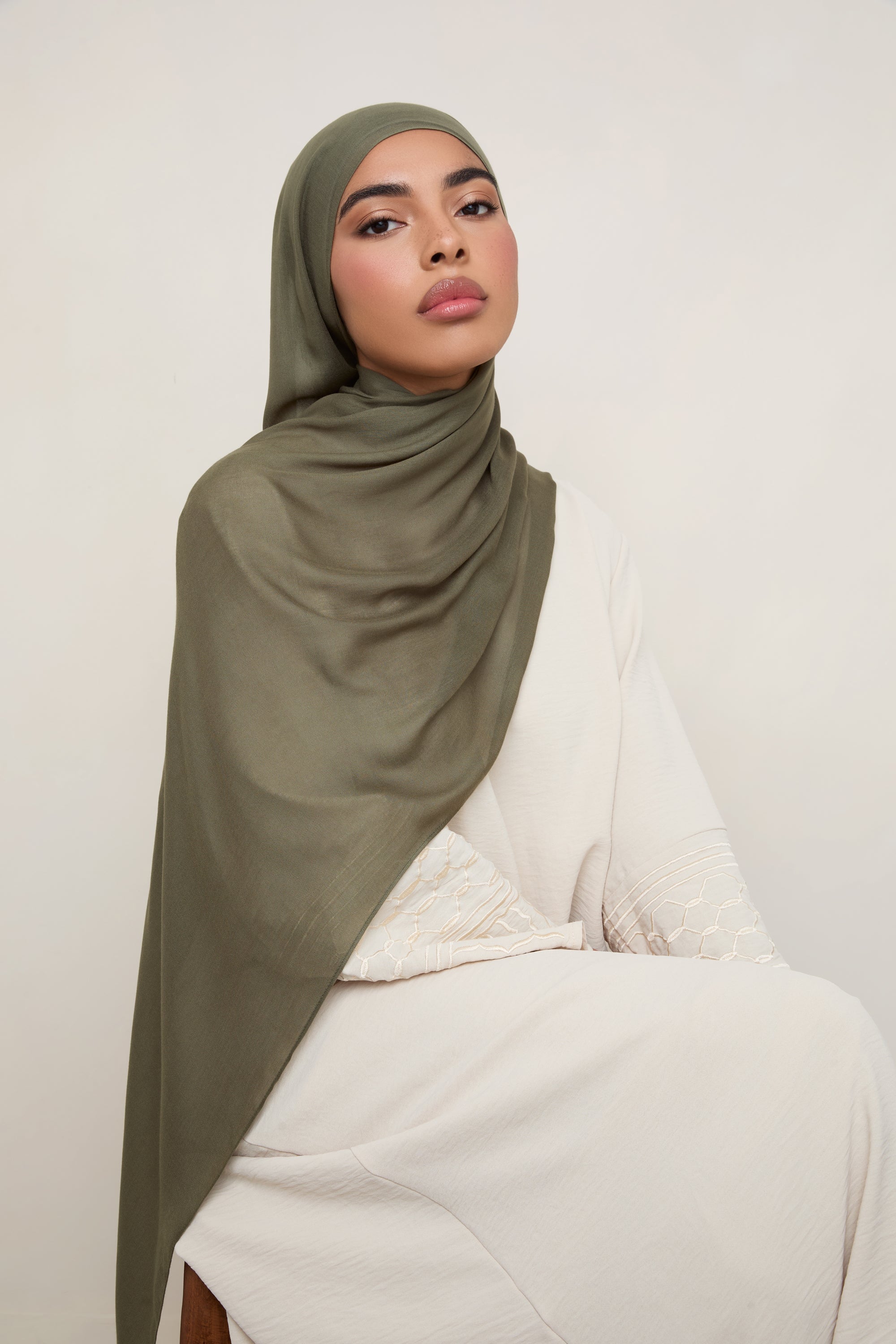 Modal Hijab - Dusty Olive Hijabs Veiled