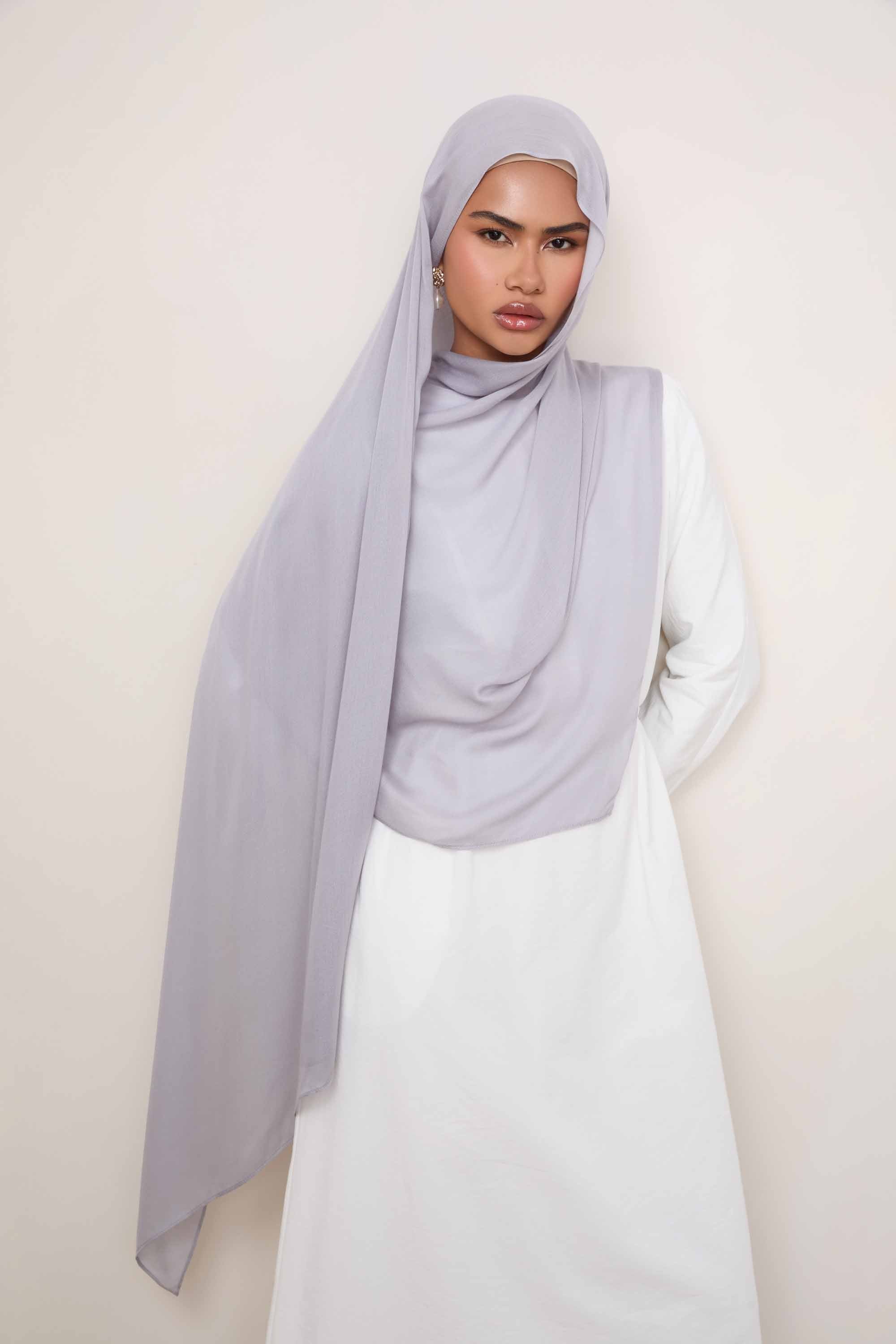 Modal Hijab - Grey Stone Hijabs Veiled