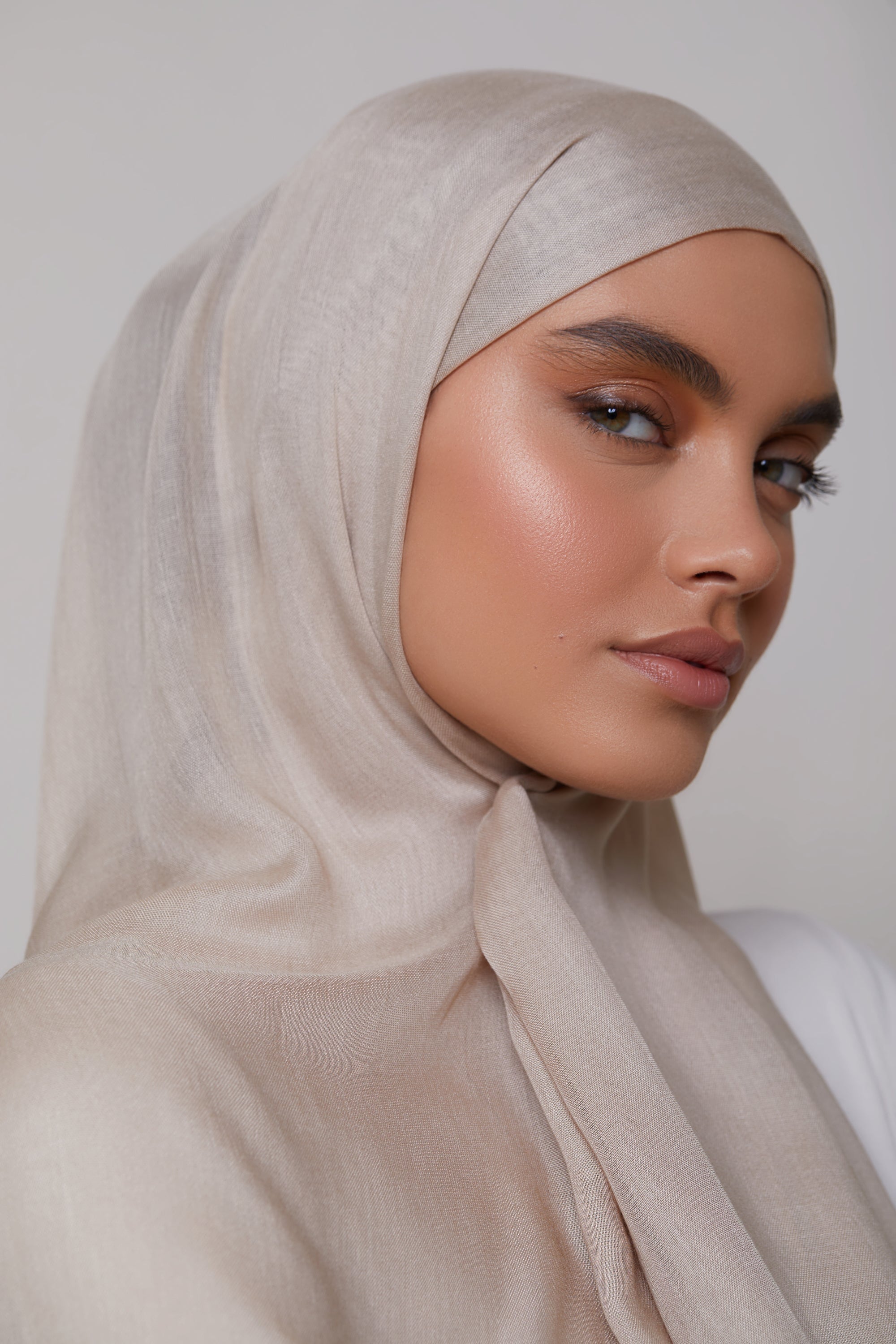 Modal Hijab - Light Sand Veiled 