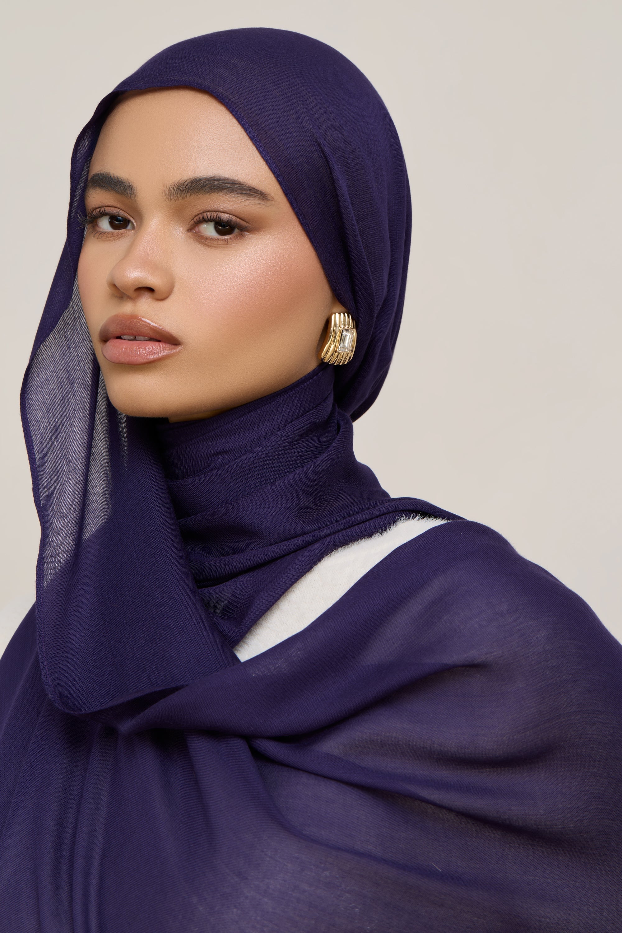 Modal Hijab - Purple Velvet Hijabs Veiled