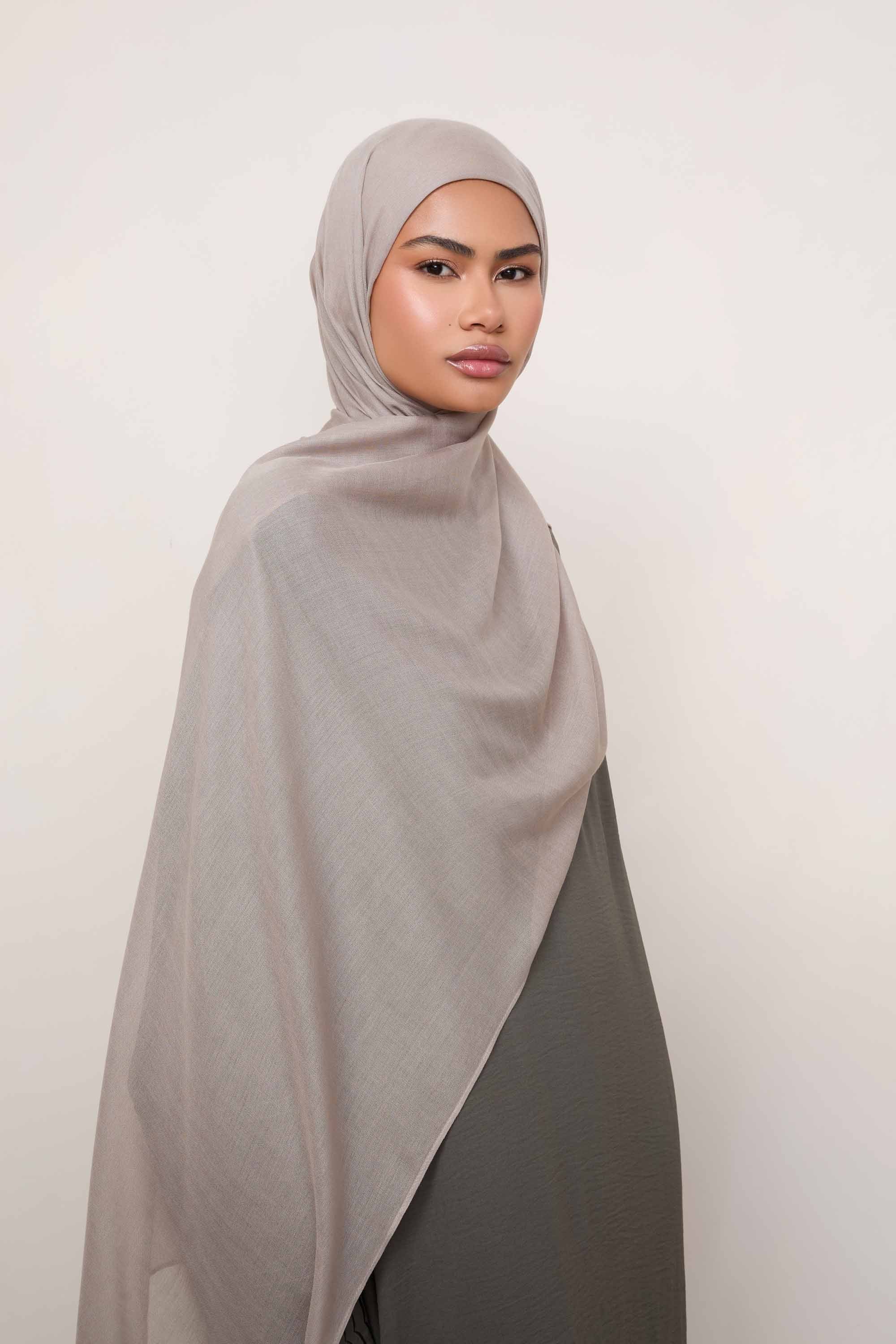 Modal Hijab - Warm Grey Hijabs Veiled