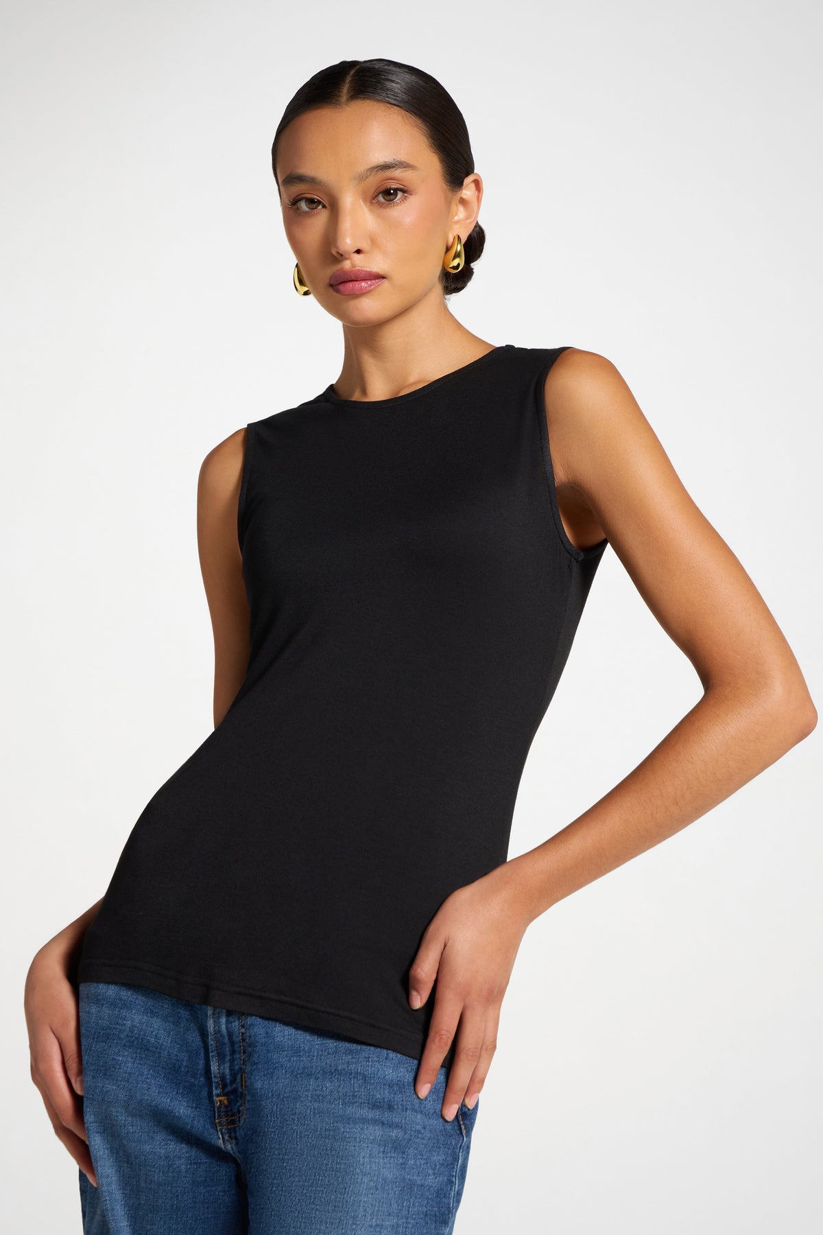 Modal Tank Top - Black Veiled