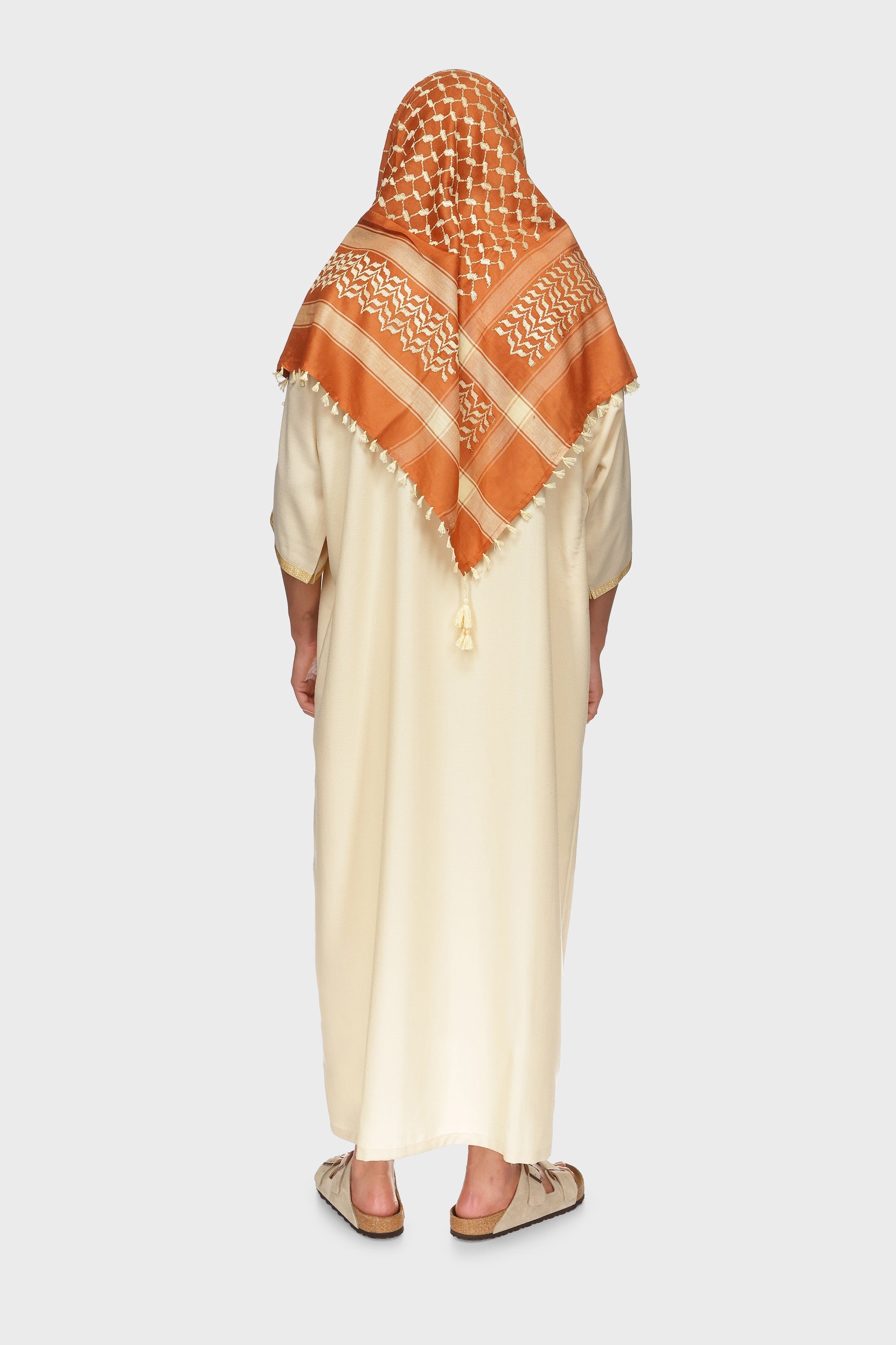 Monaco Linen Moroccan Thobe - Sand Mens Veiled