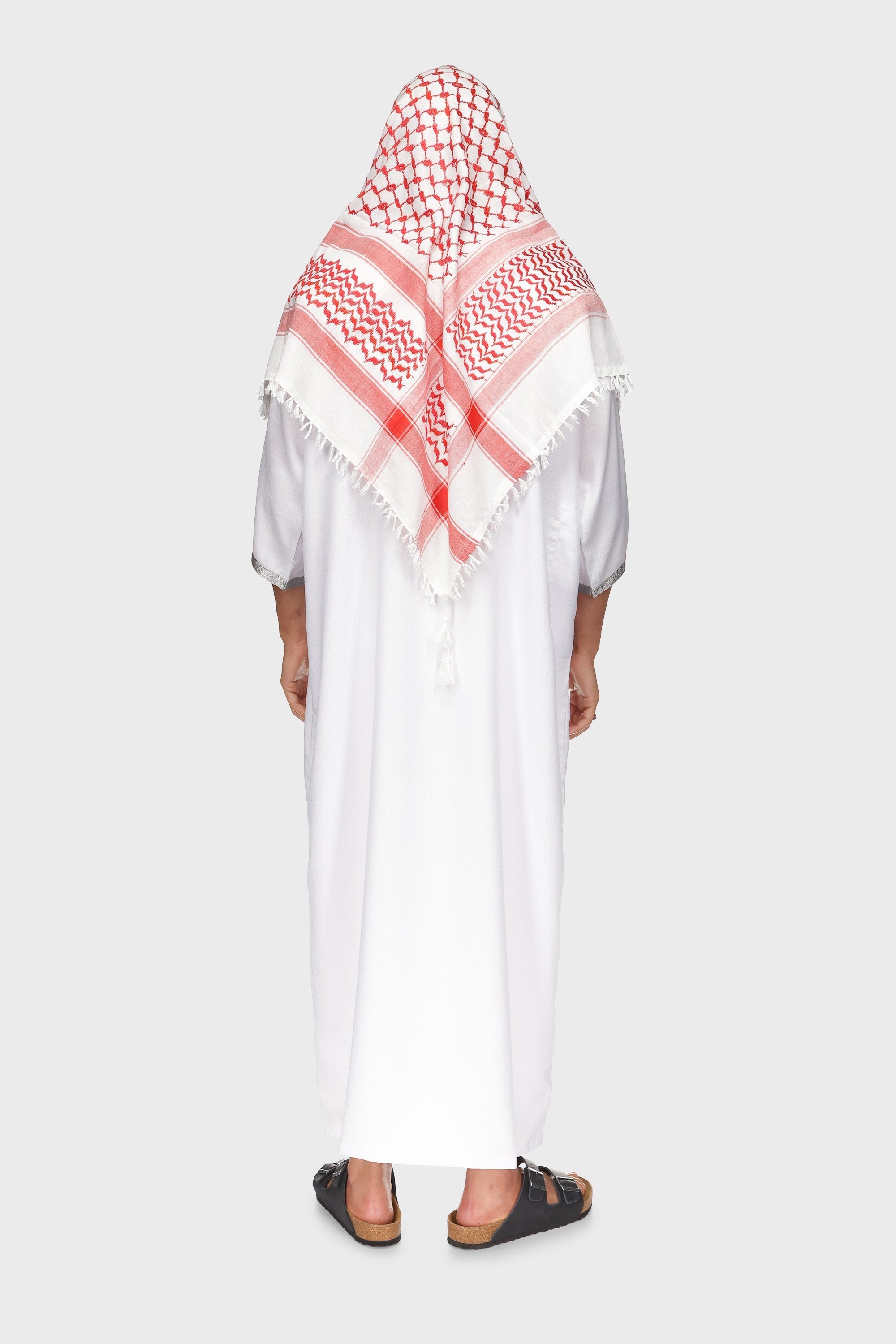 Monaco Linen Moroccan Thobe - White Mens Veiled