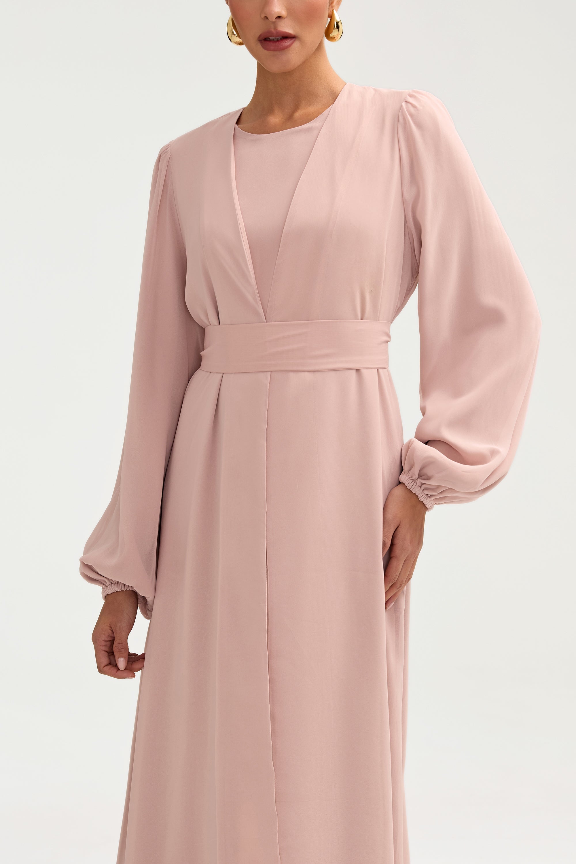 Najma Chiffon Abaya & Dress Set - Jasmine Pink Clothing epschoolboard 