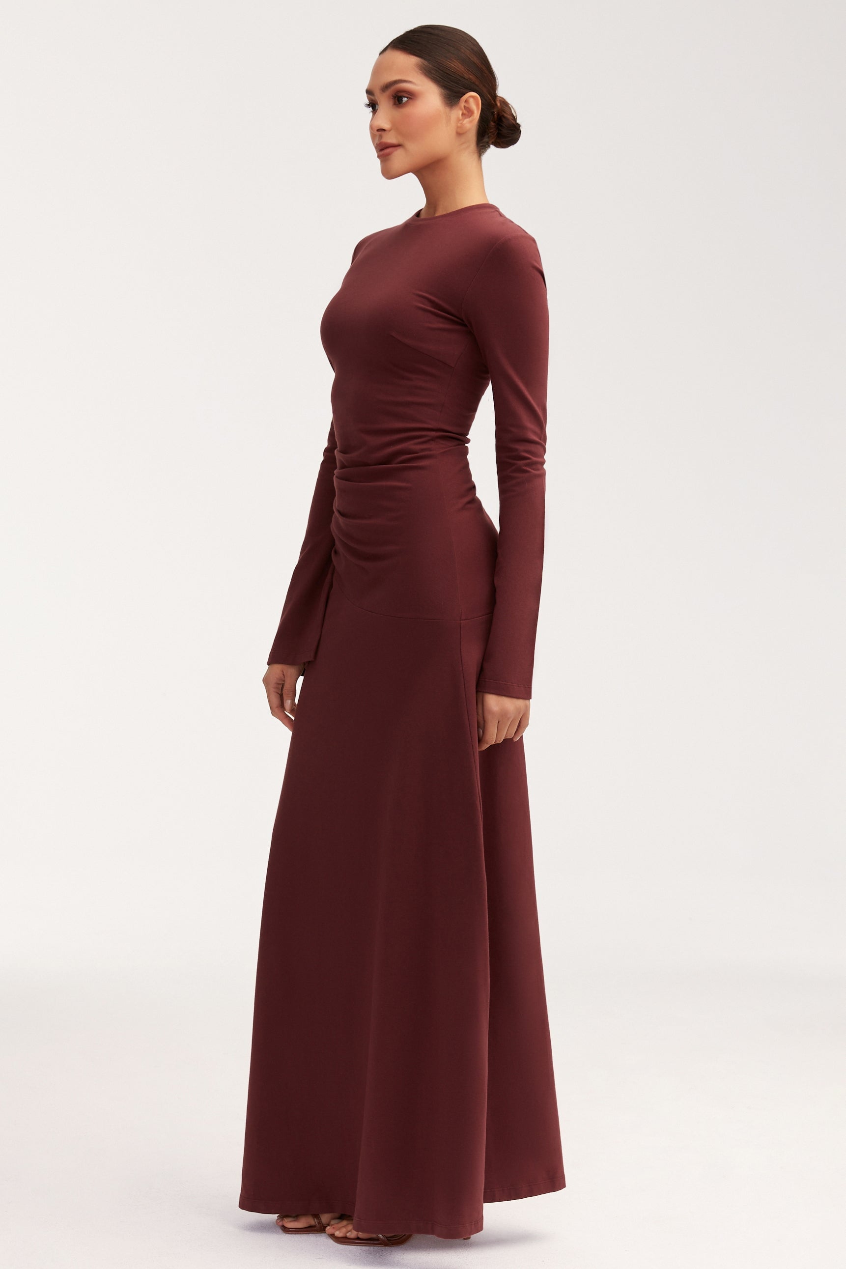 Natalie Rouched Jersey Maxi Dress - Port Royale Dresses Veiled 