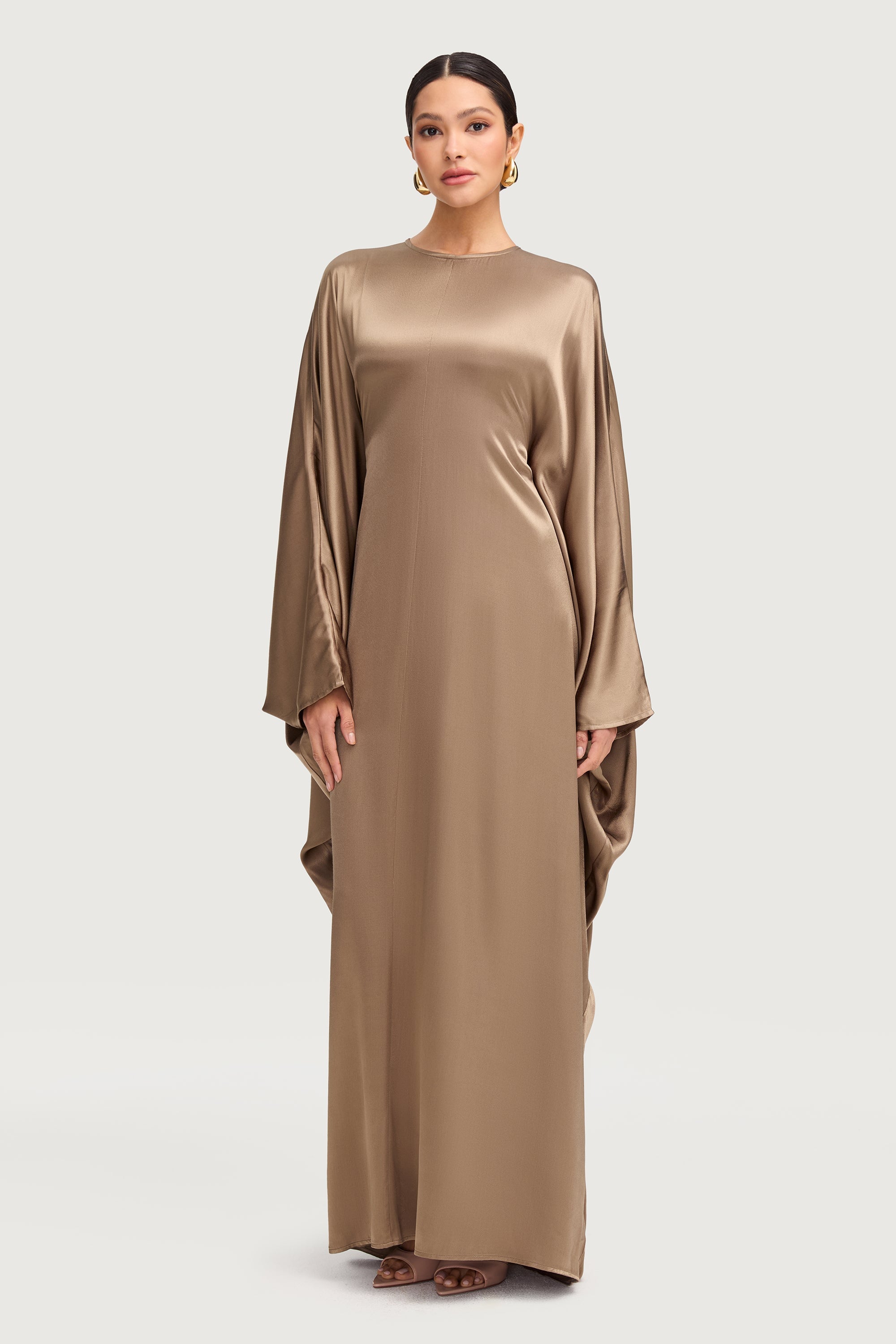 Nayla Silk Butterfly Inner Tie Abaya - Desert Palm Abayas Veiled