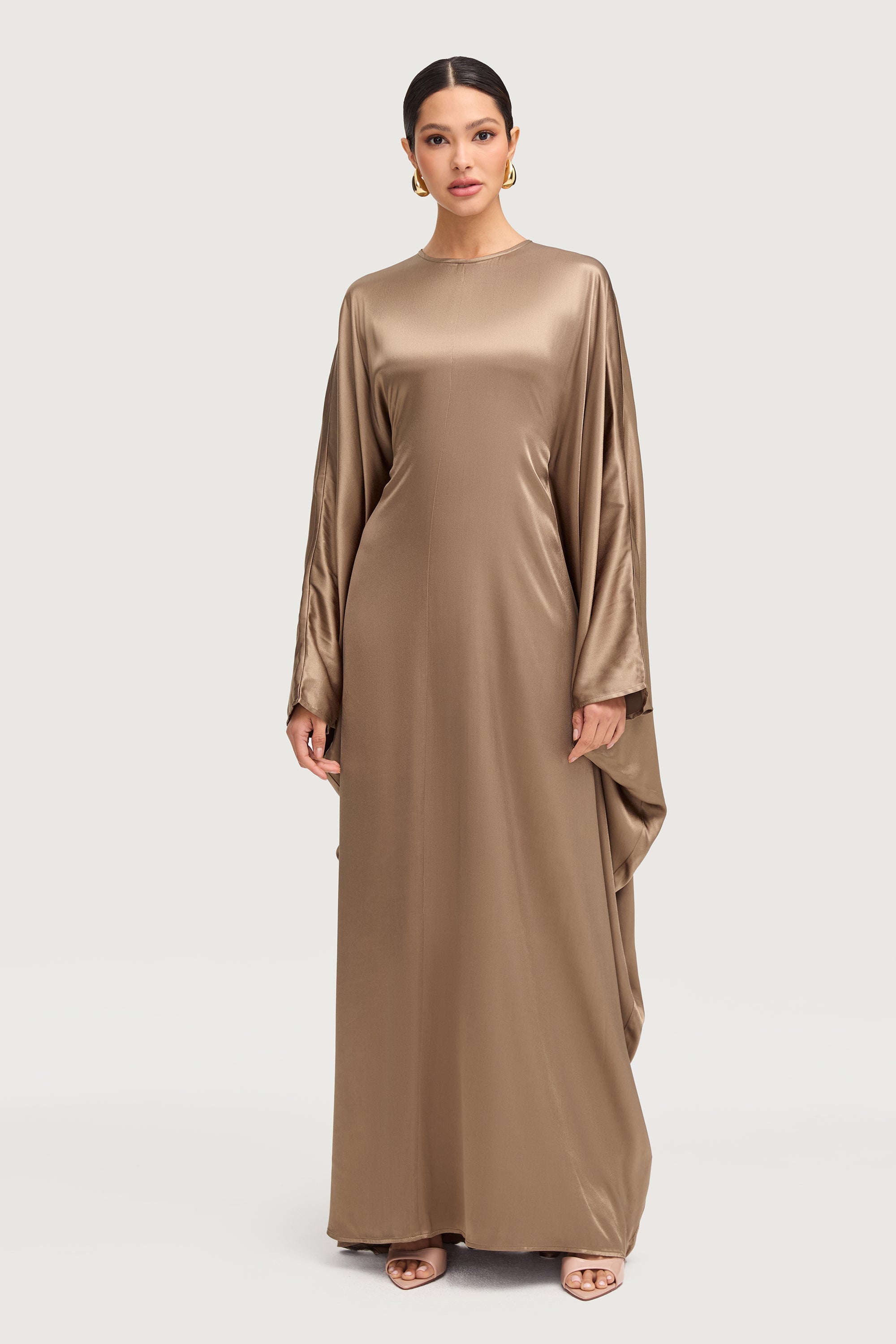 Nayla Silk Butterfly Inner Tie Abaya - Desert Palm Abayas Veiled