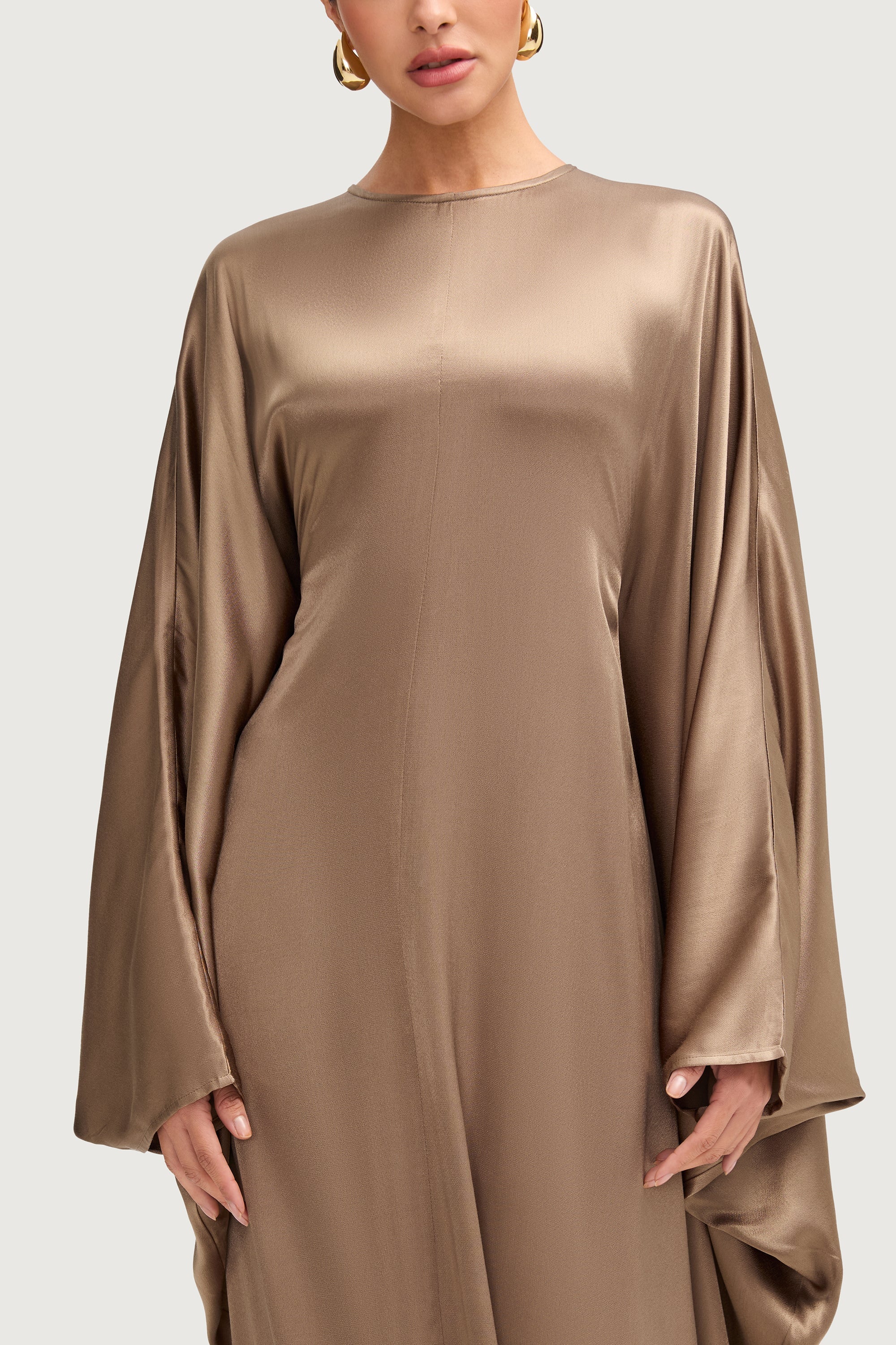 Nayla Silk Butterfly Inner Tie Abaya - Desert Palm Abayas Veiled