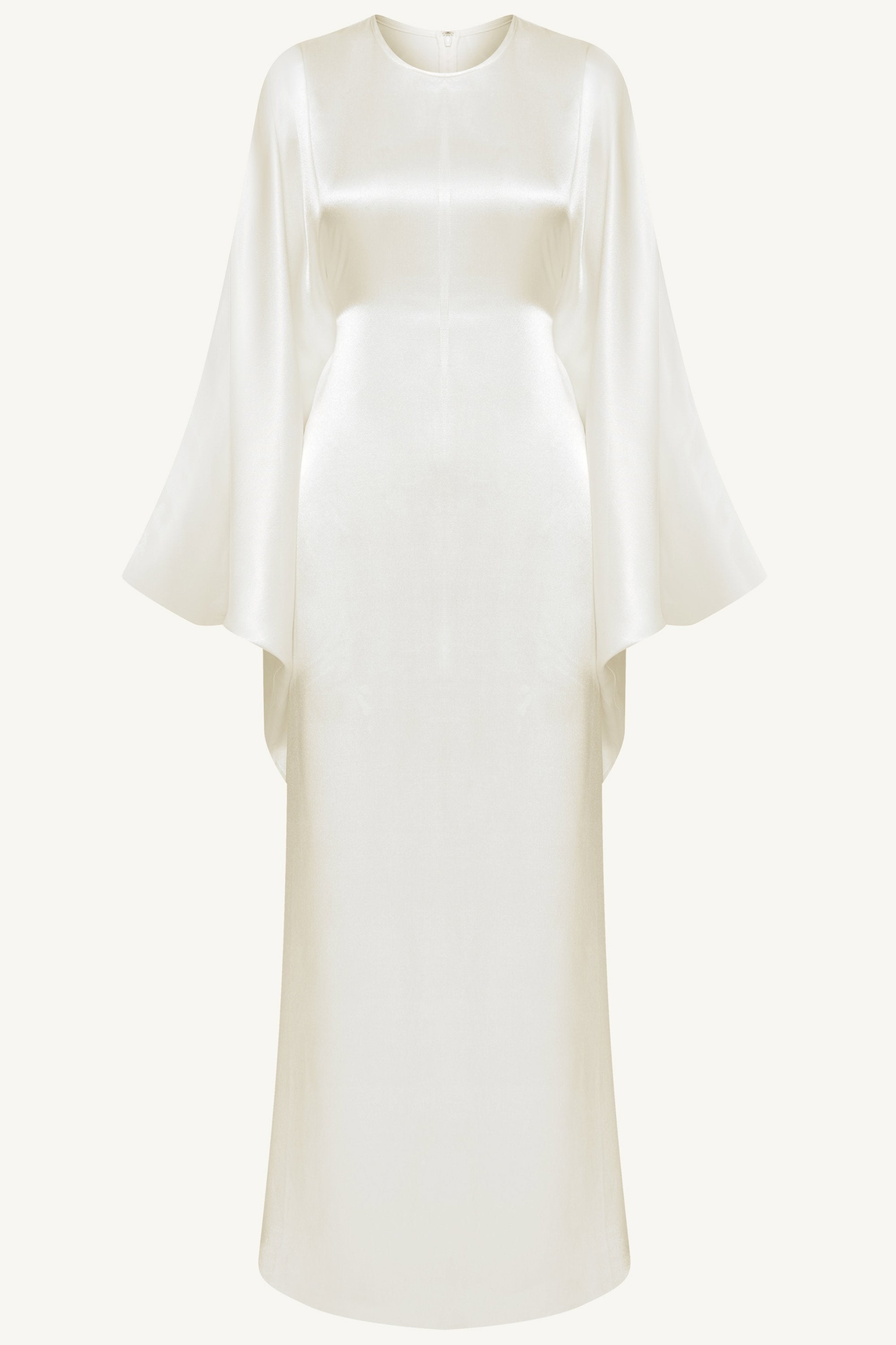 Nayla Silk Butterfly Inner Tie Abaya - Pearl Abayas Veiled