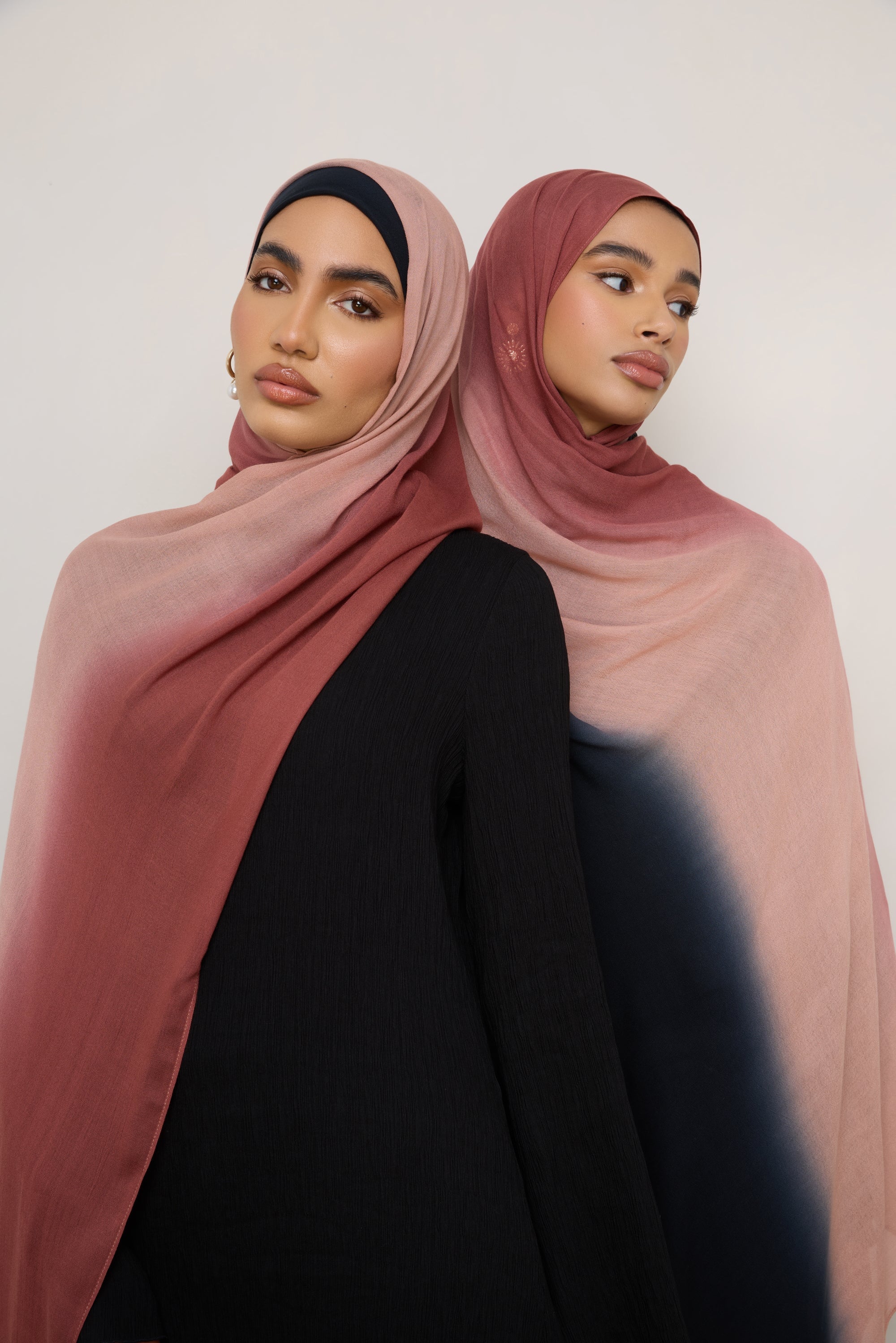 Ombre Modal Hijab - Apple Noir Hijabs Veiled