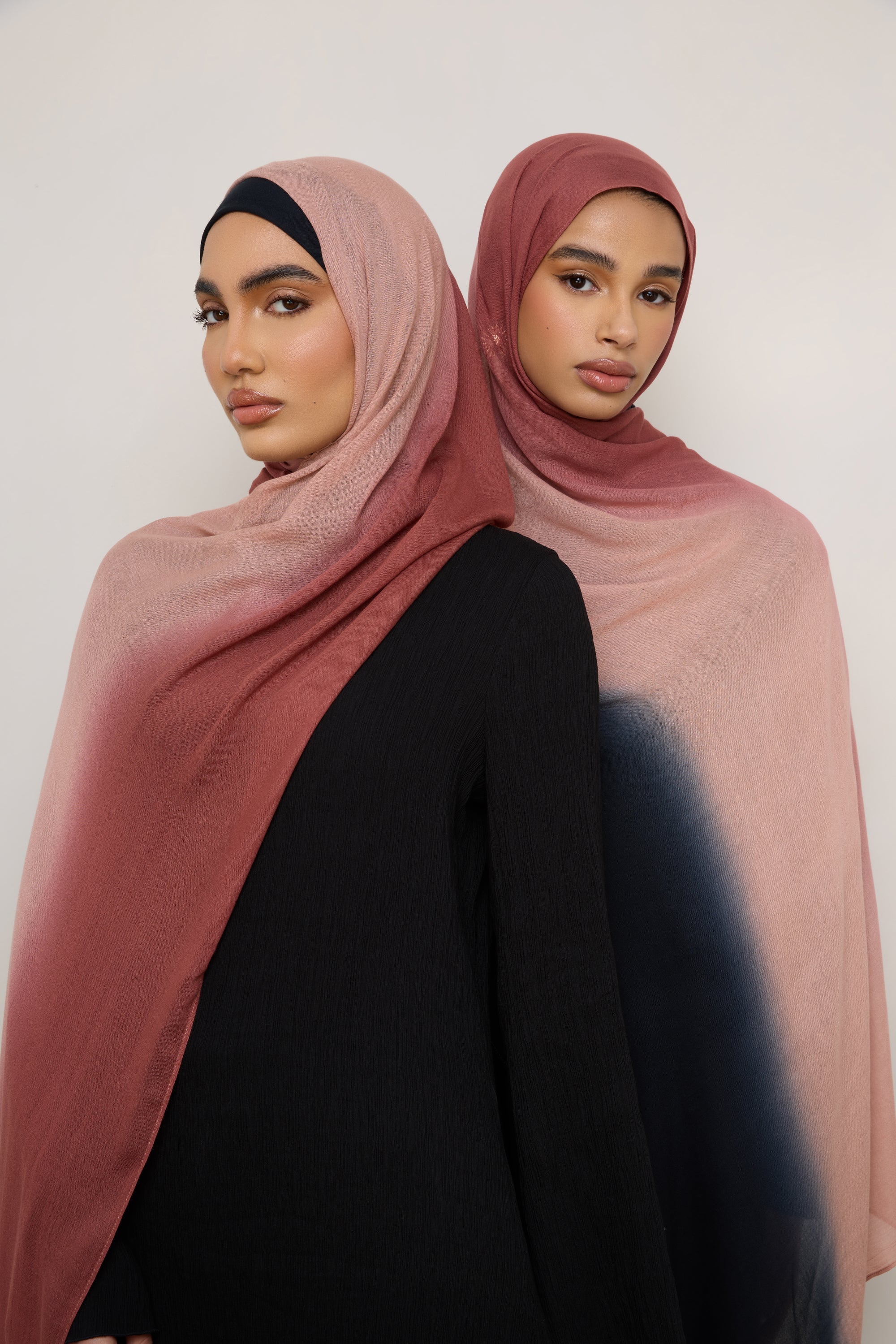 Ombre Modal Hijab - Apple Noir Hijabs Veiled