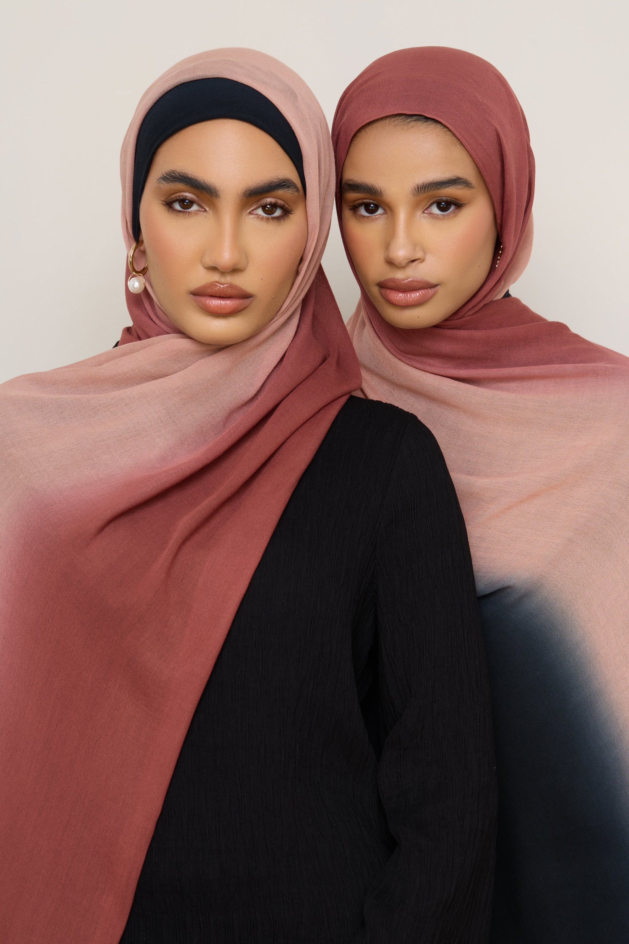 Ombre Modal Hijab - Apple Noir Hijabs Veiled