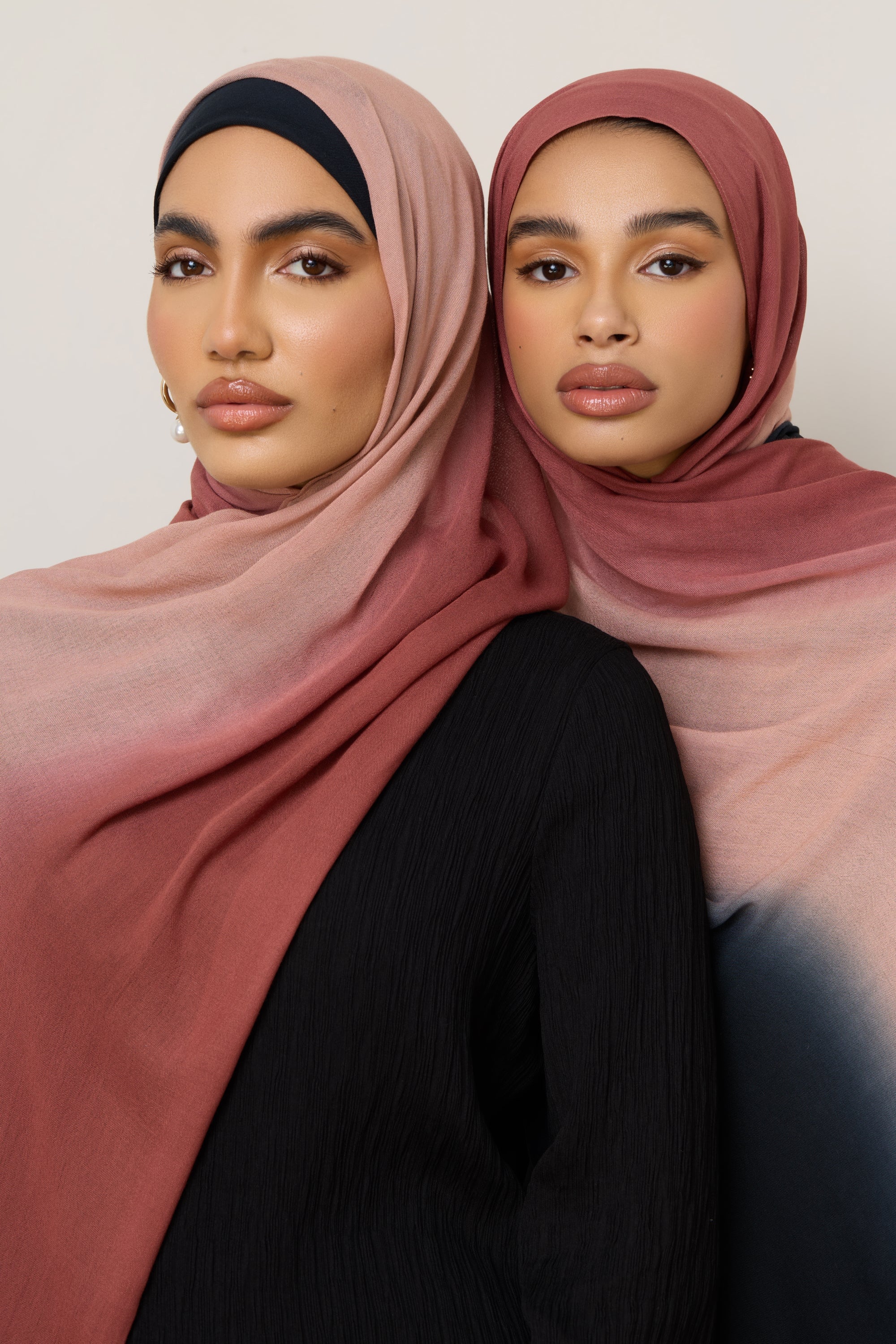 Ombre Modal Hijab - Apple Noir Hijabs Veiled